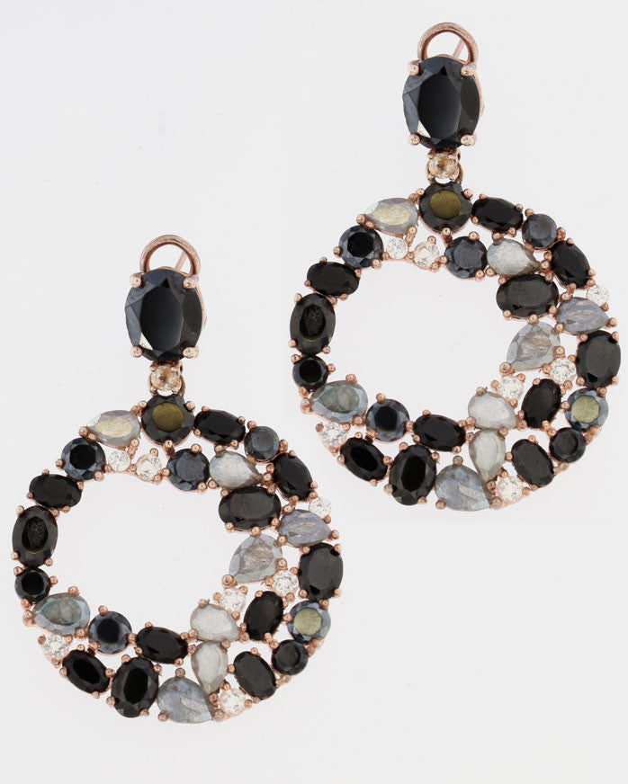 Pendientes plata, espinelas y labradorita