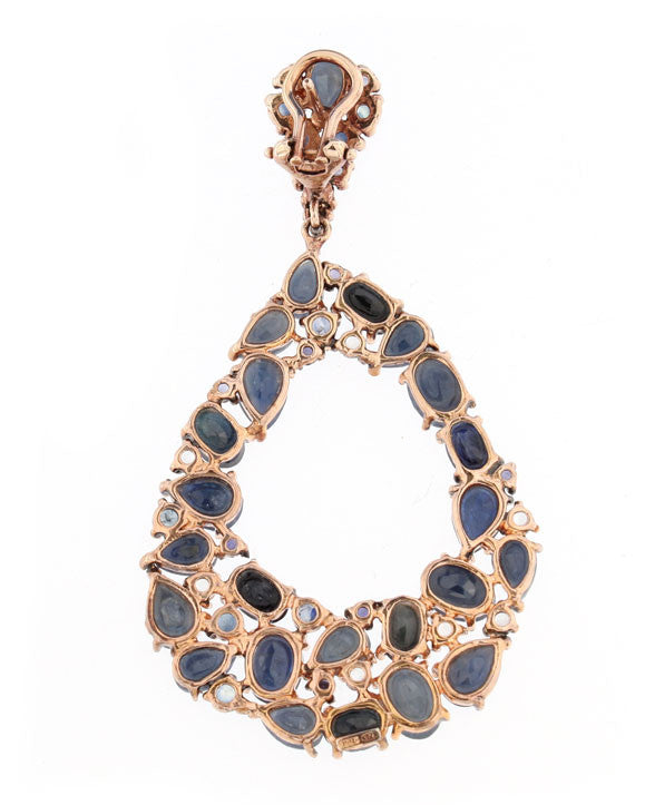 Pendientes azules de iolitas y labradoritas