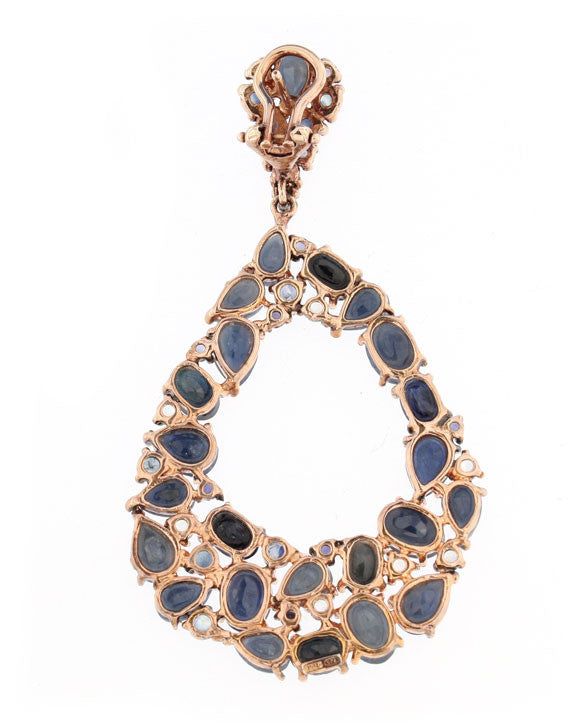 Pendientes azules de iolitas y labradoritas