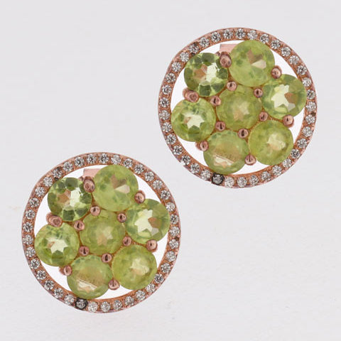 Pendientes plata y peridoto verde