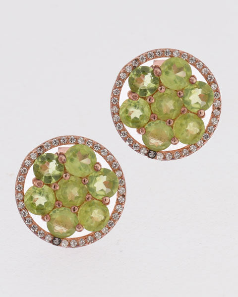 Pendientes plata y peridoto verde