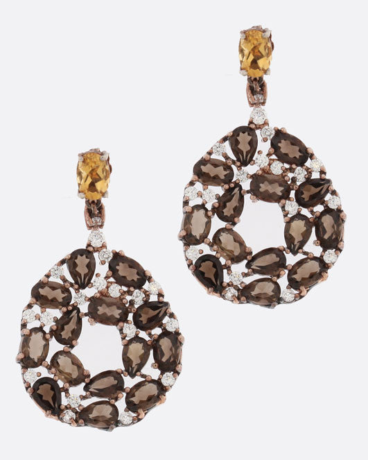 Pendientes cuarzo fumé