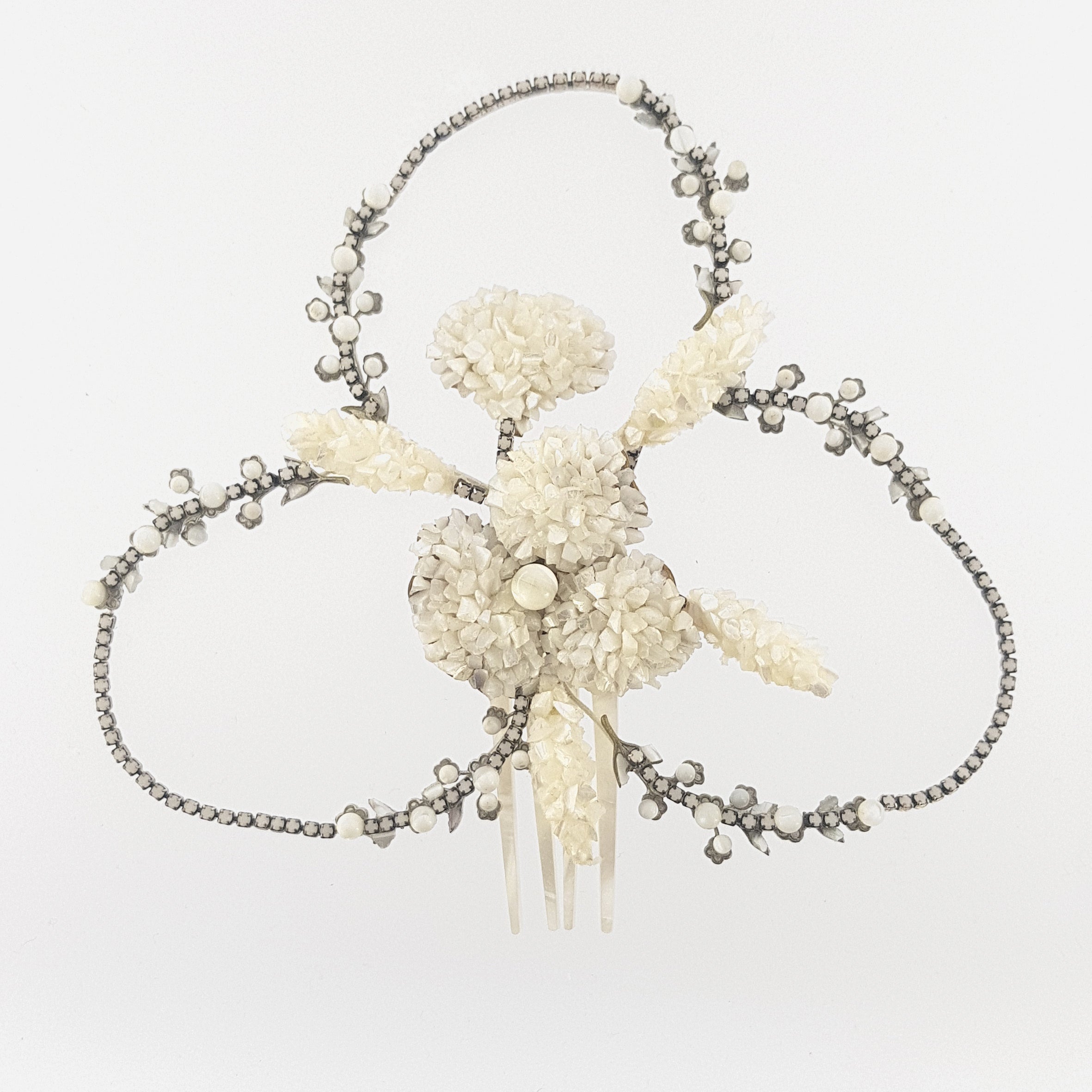 Peineta novia nácar