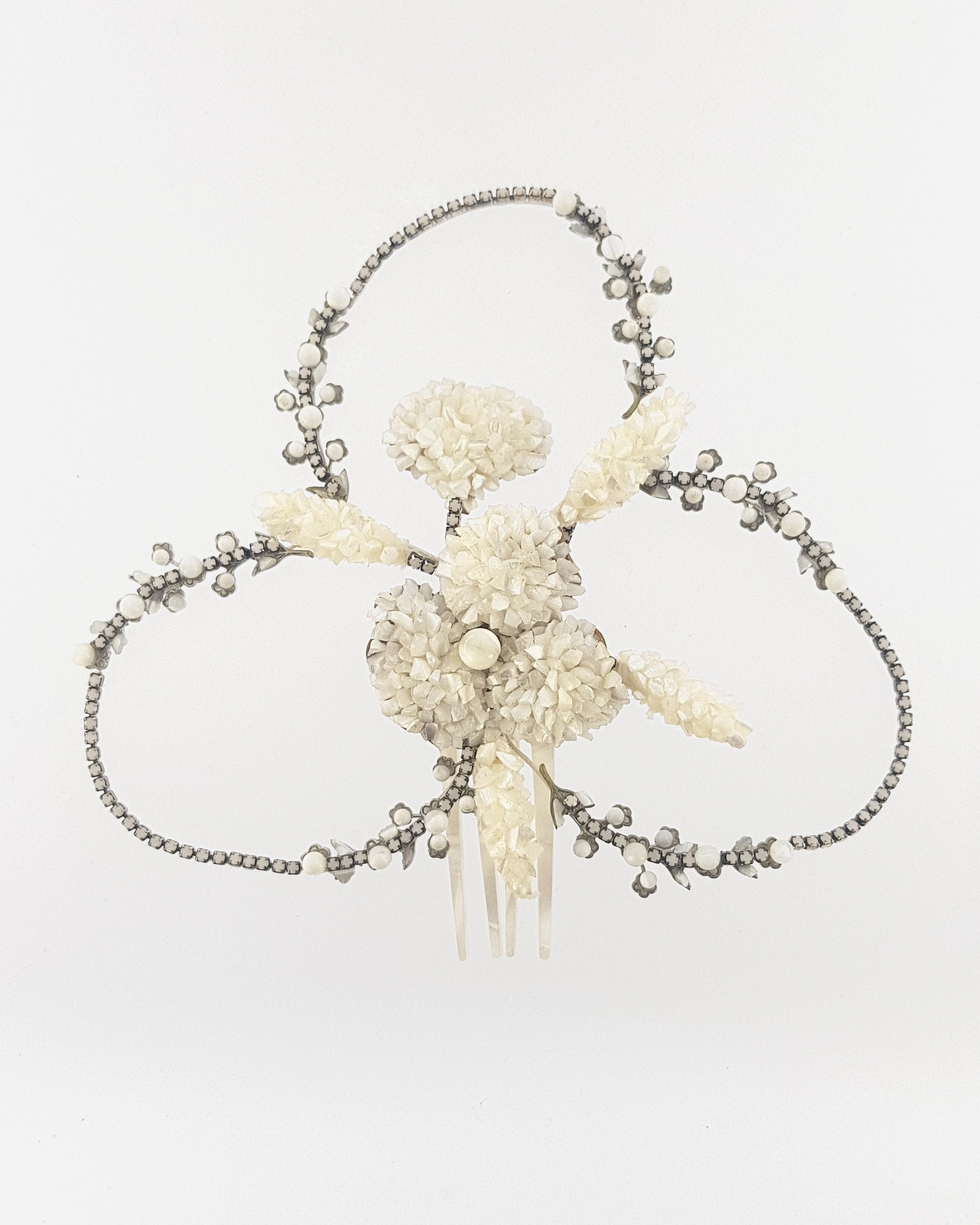 Peineta novia nácar