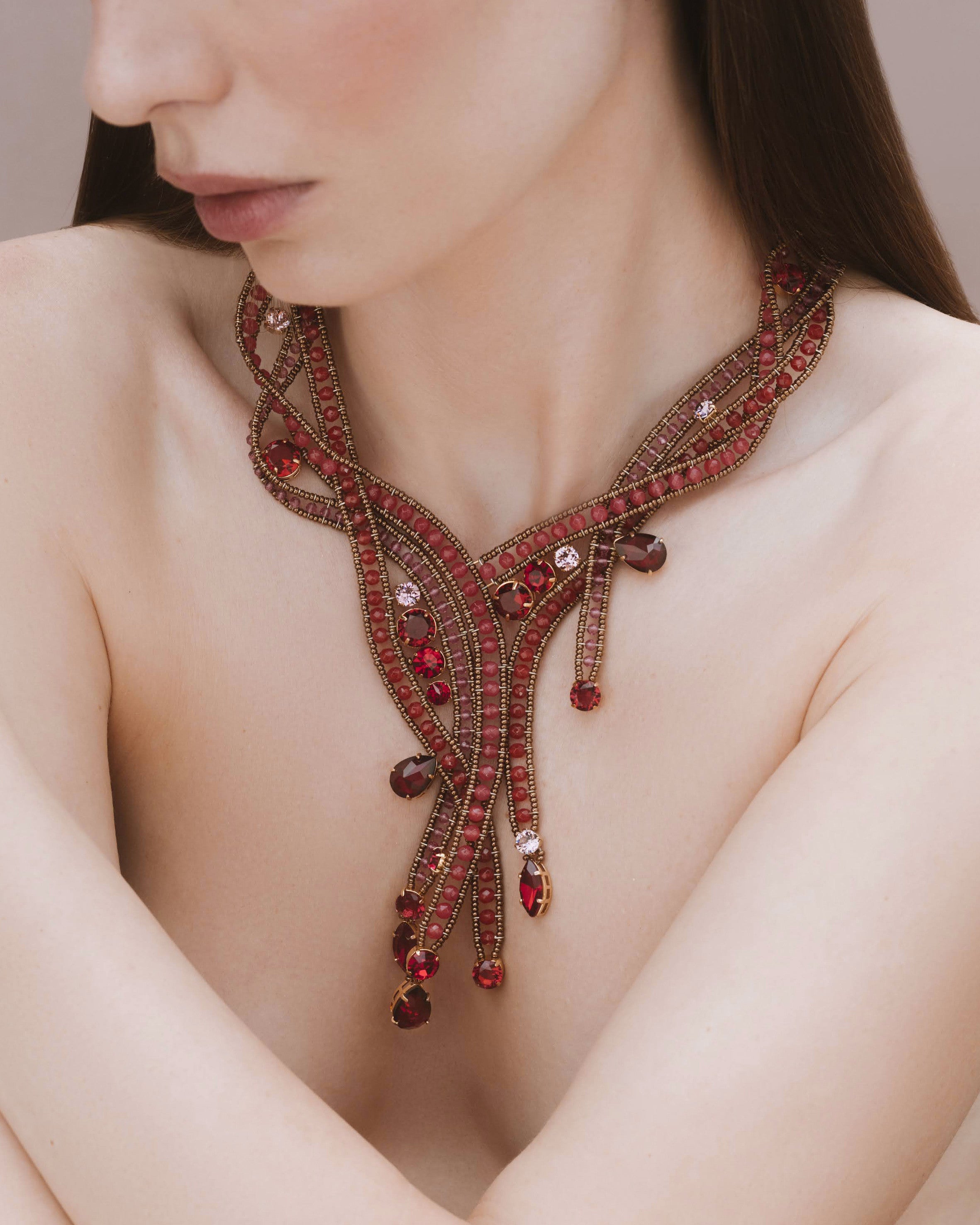 Collar entrelazado Energía Vital cristales