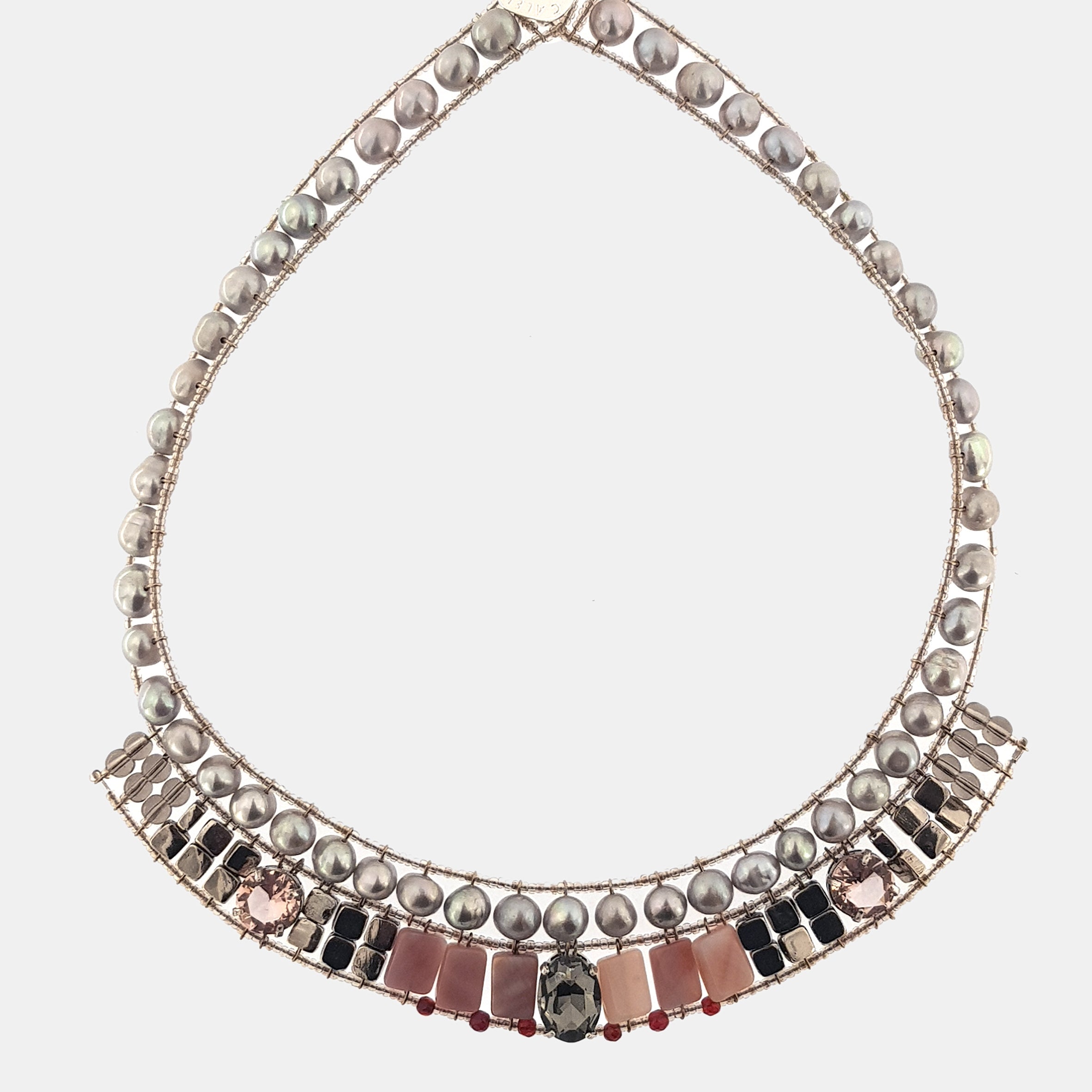 Collar Tribo perlas y cristal