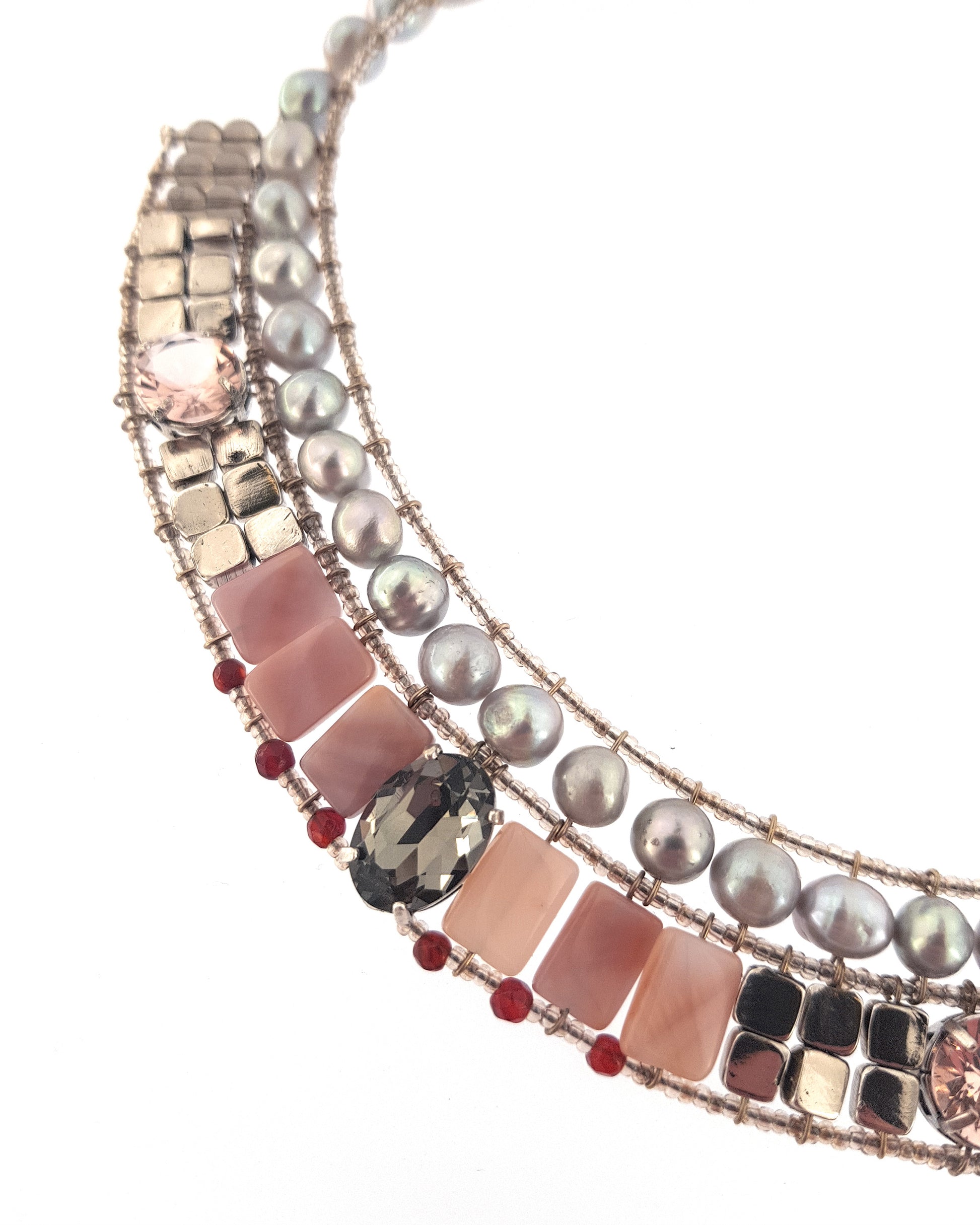 Collar Tribo perlas y cristal