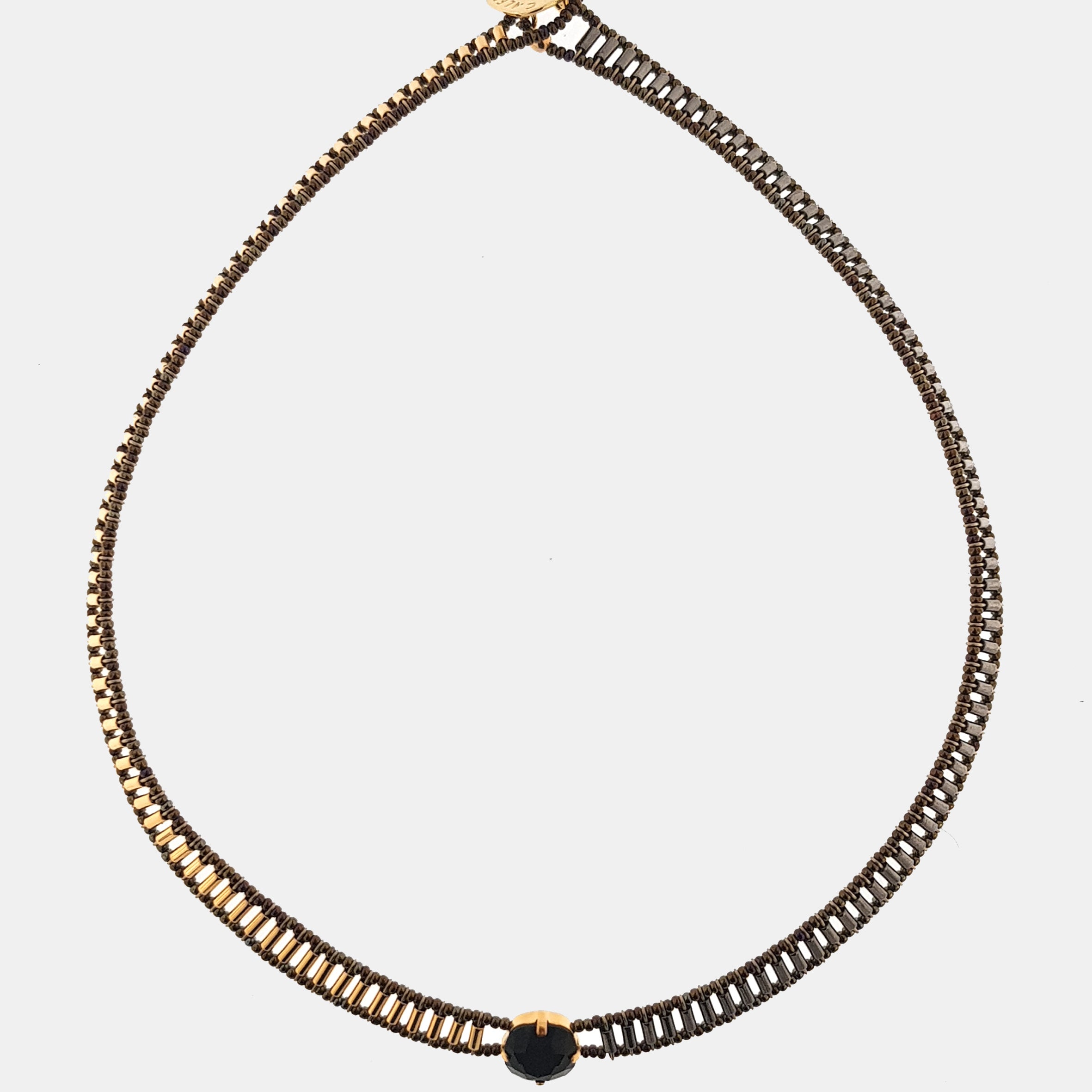 Collar Géminis cristal dorado