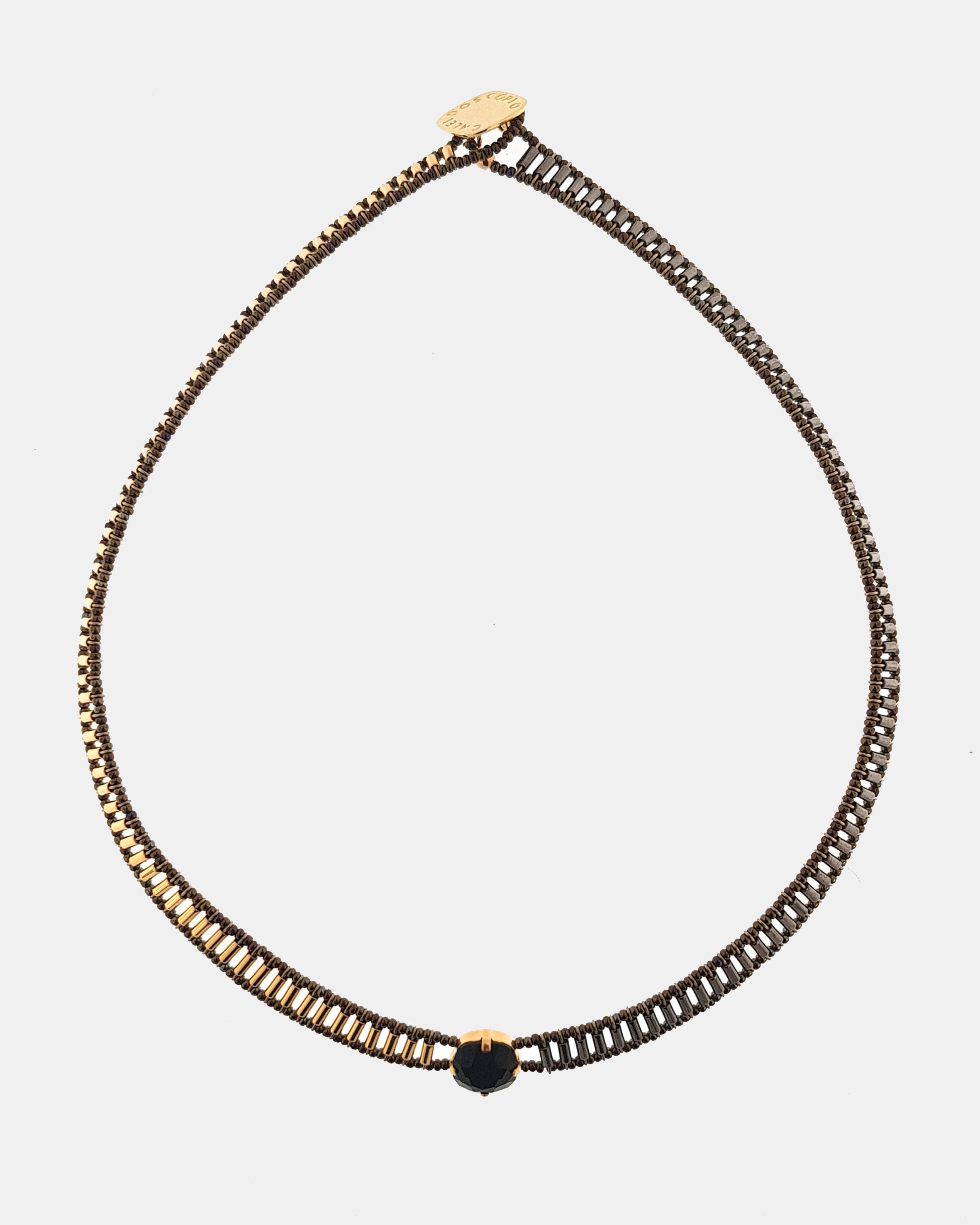 Collar Géminis cristal dorado