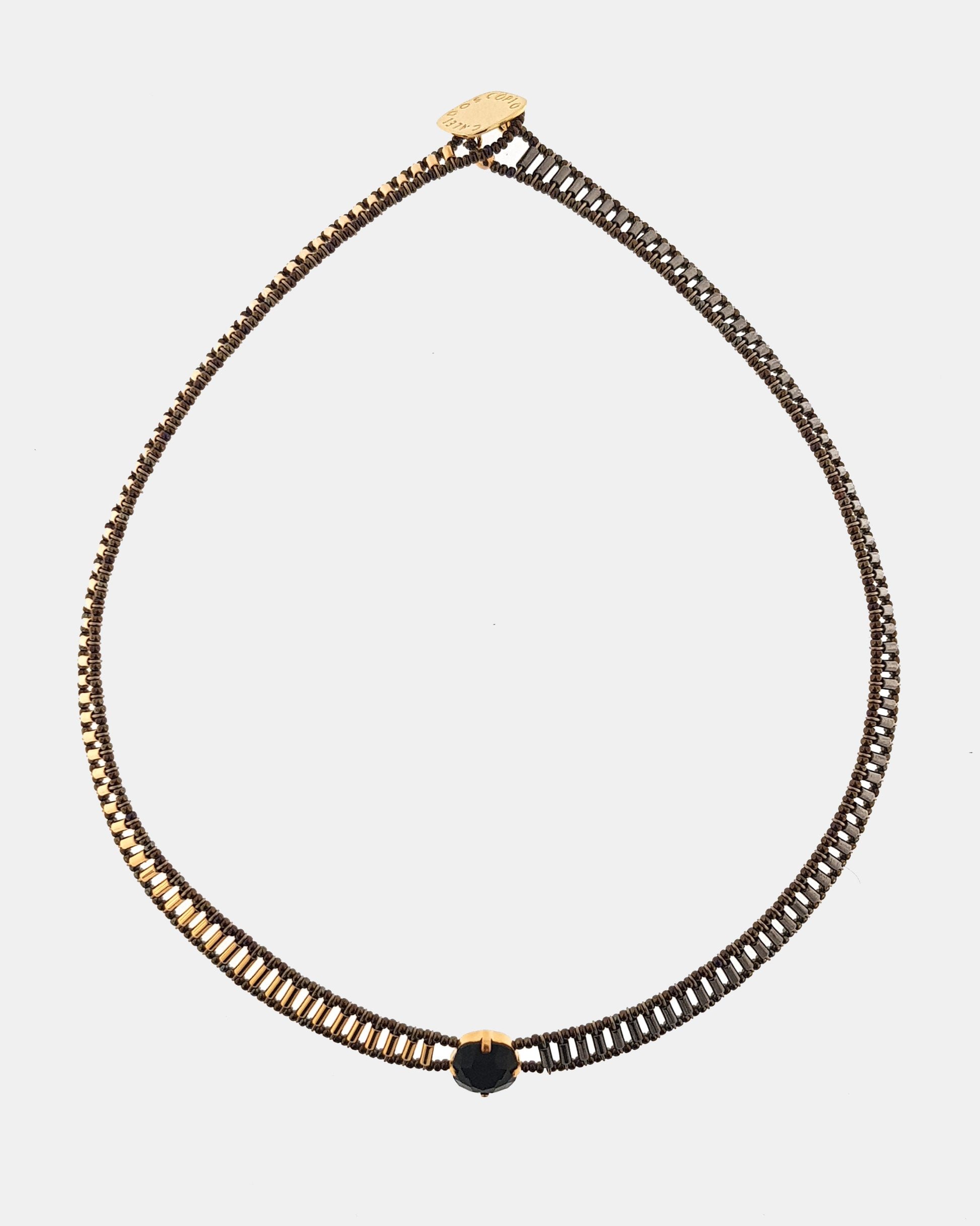 Collar Géminis cristal dorado