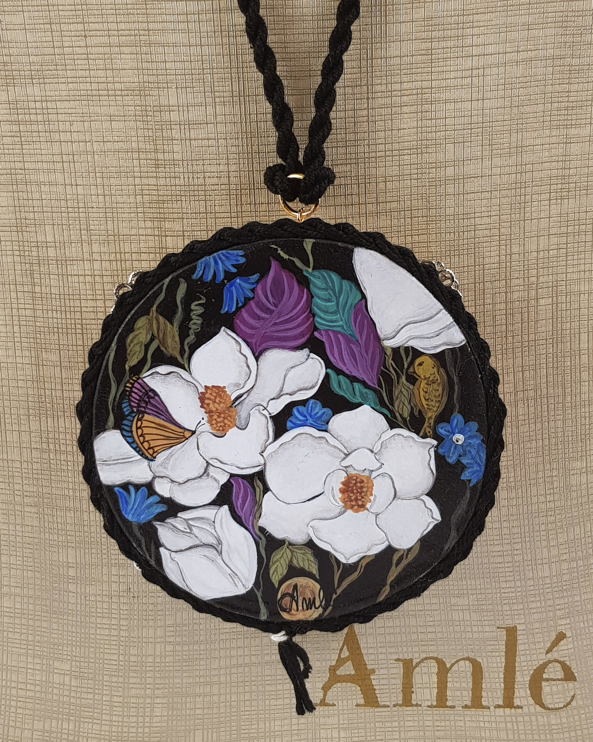 Colgante tamburello flores