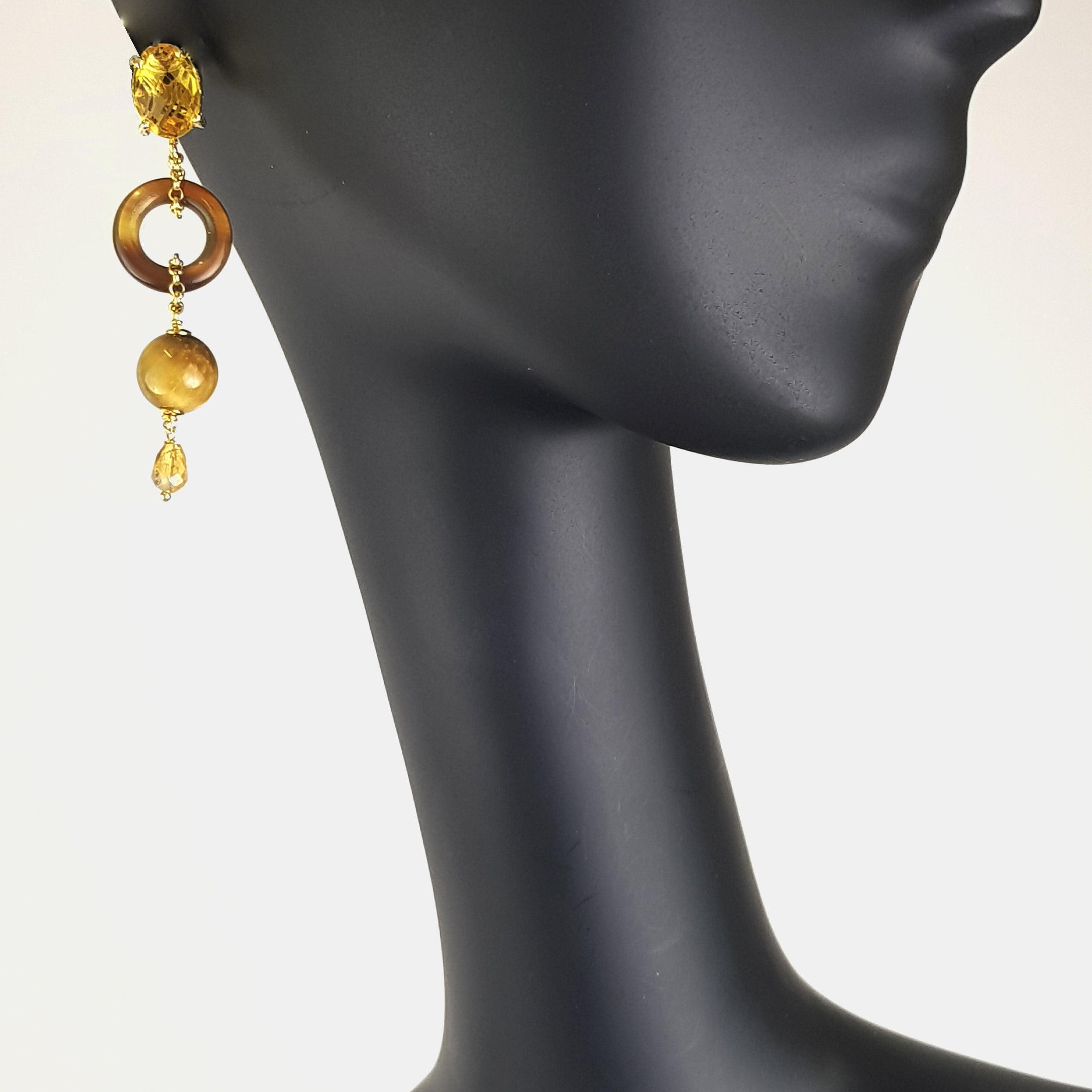 Pendientes ojo de tigre