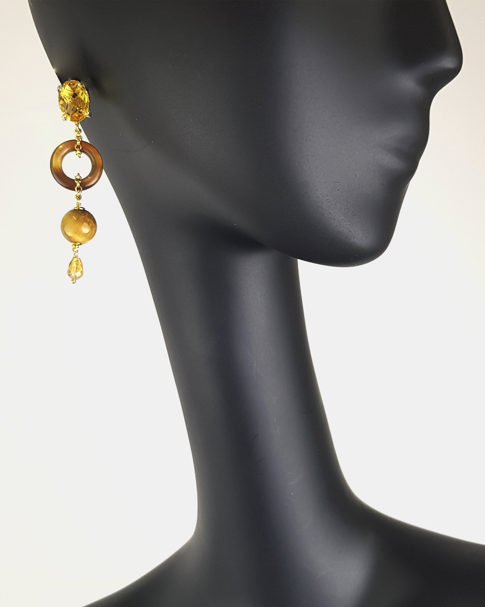 Pendientes ojo de tigre