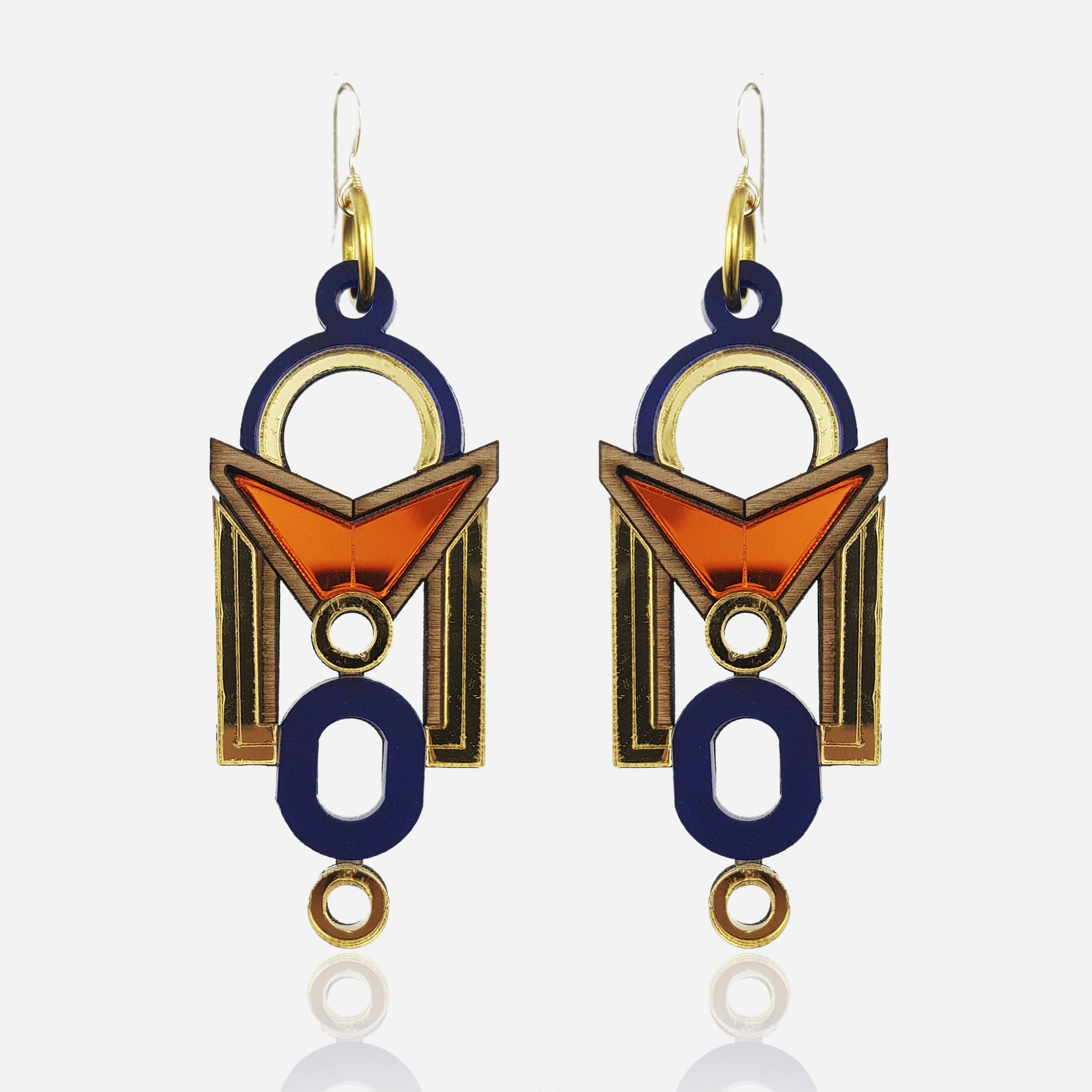 Pendientes Florence Naranja y Oro