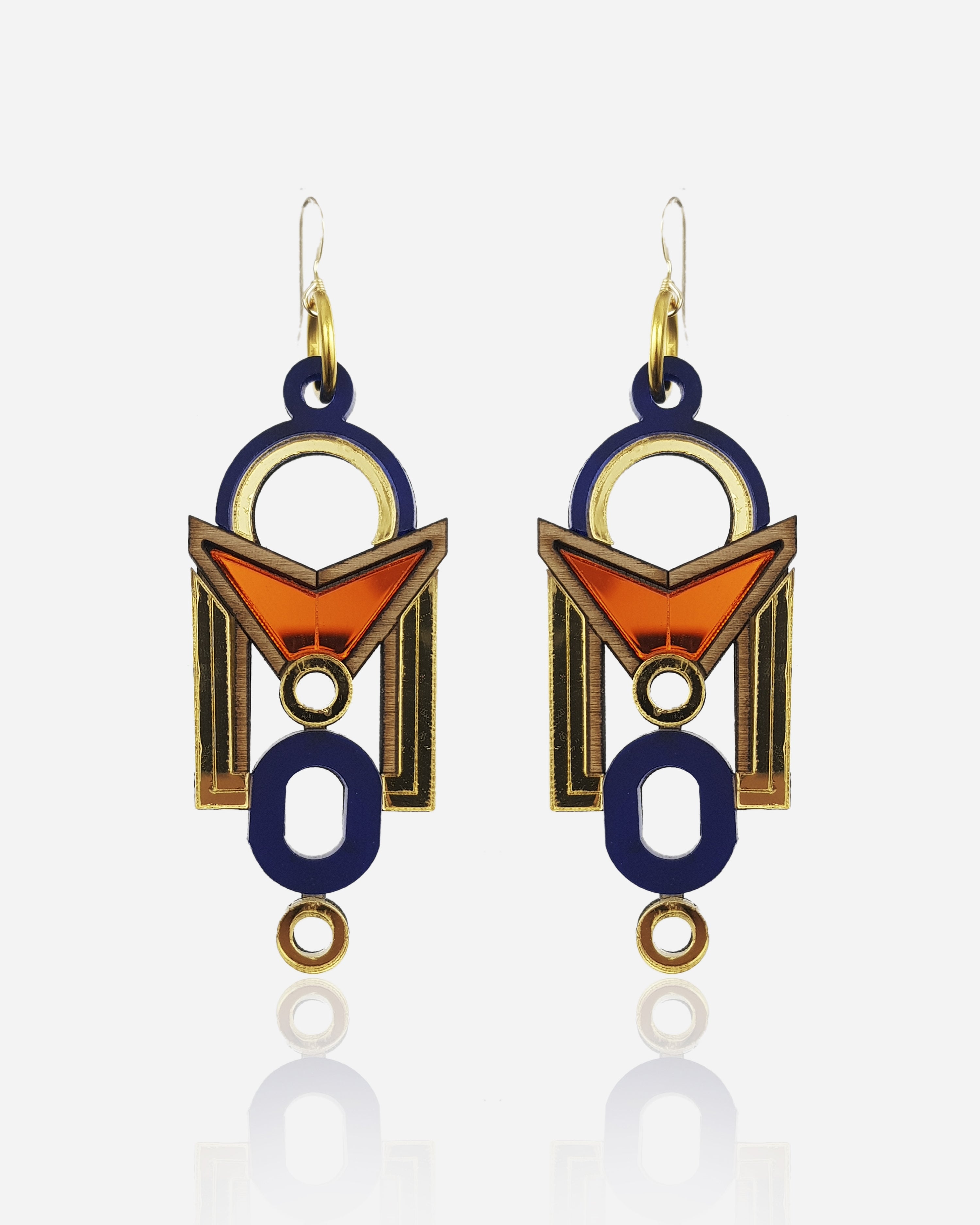 Pendientes Florence Naranja y Oro