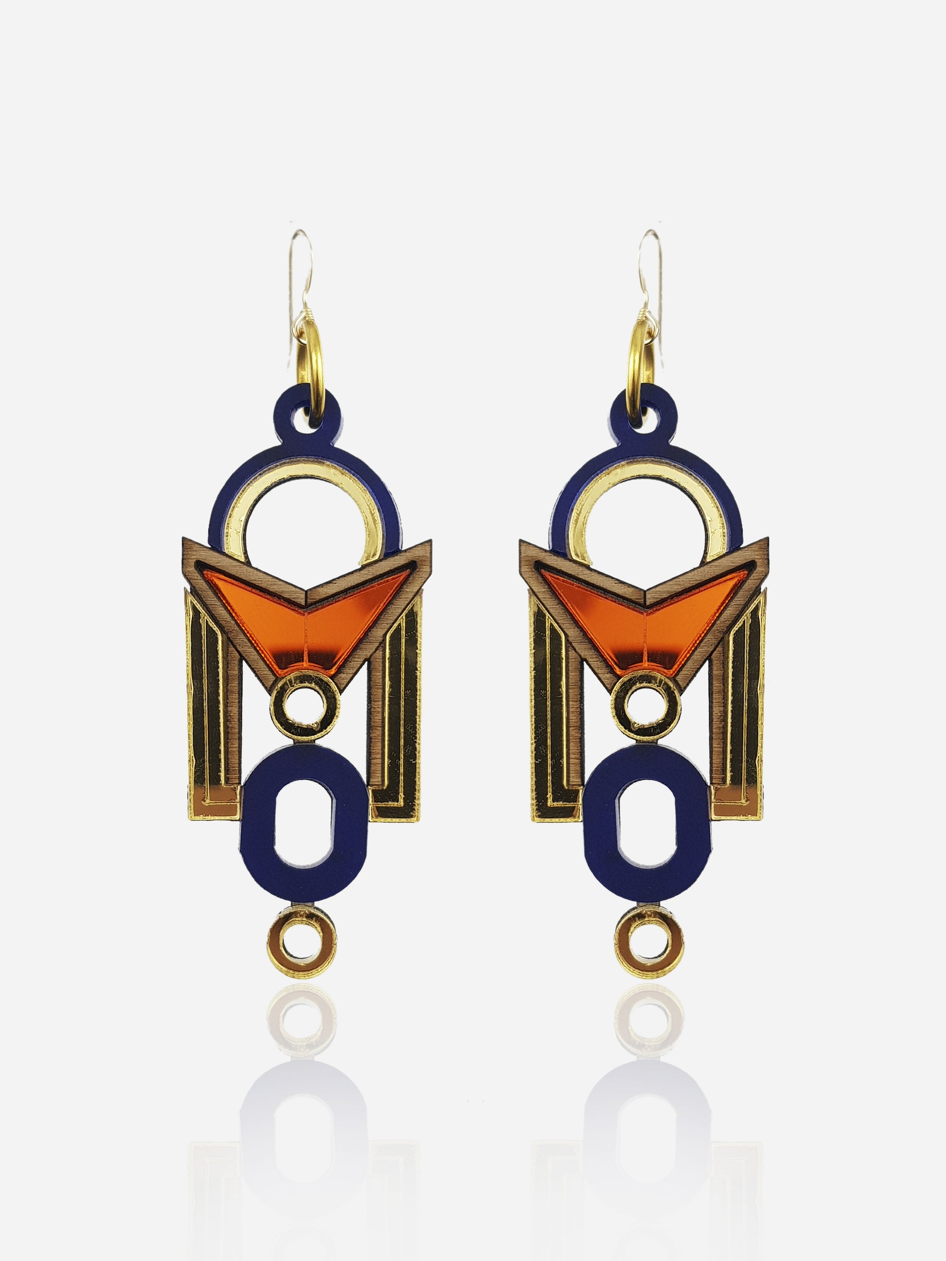 Pendientes Florence Naranja y Oro