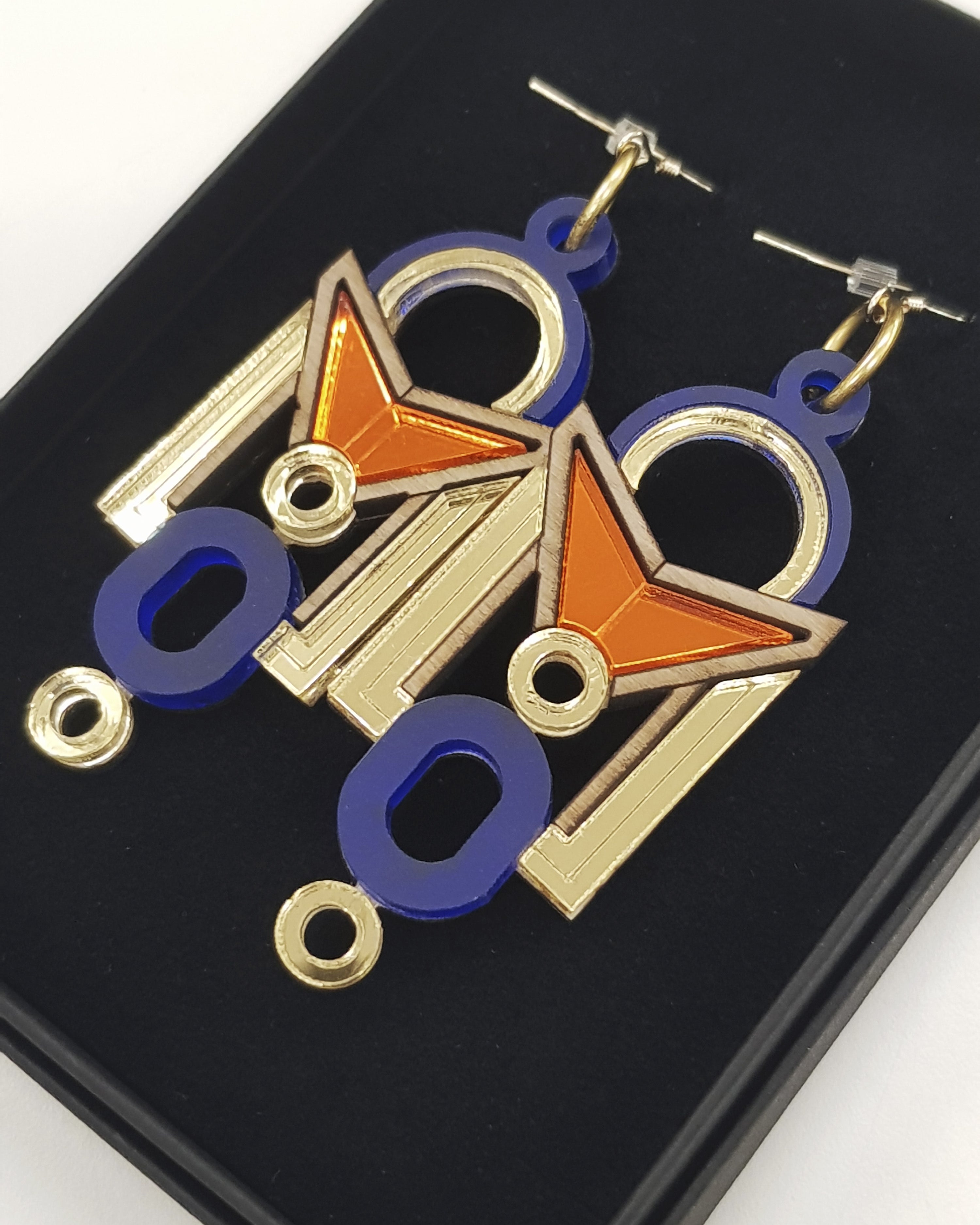 Pendientes Florence Naranja y Oro