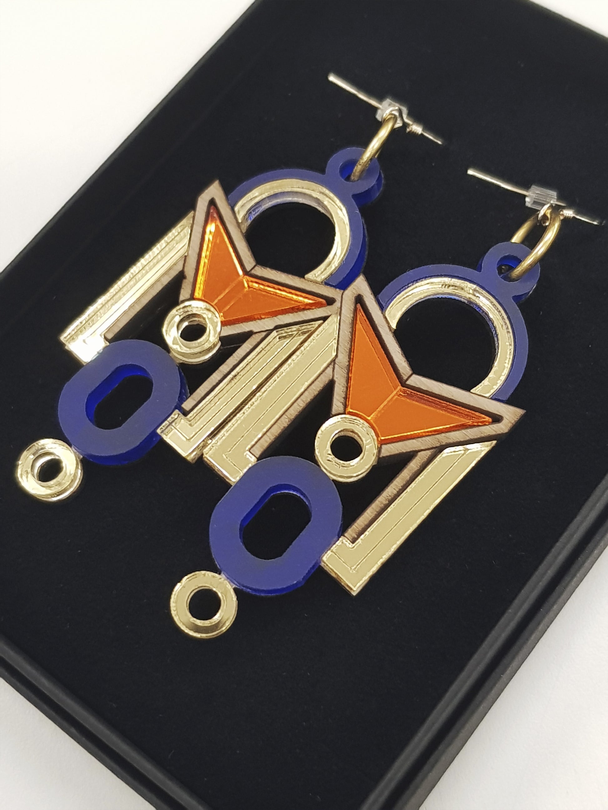 Pendientes Florence Naranja y Oro