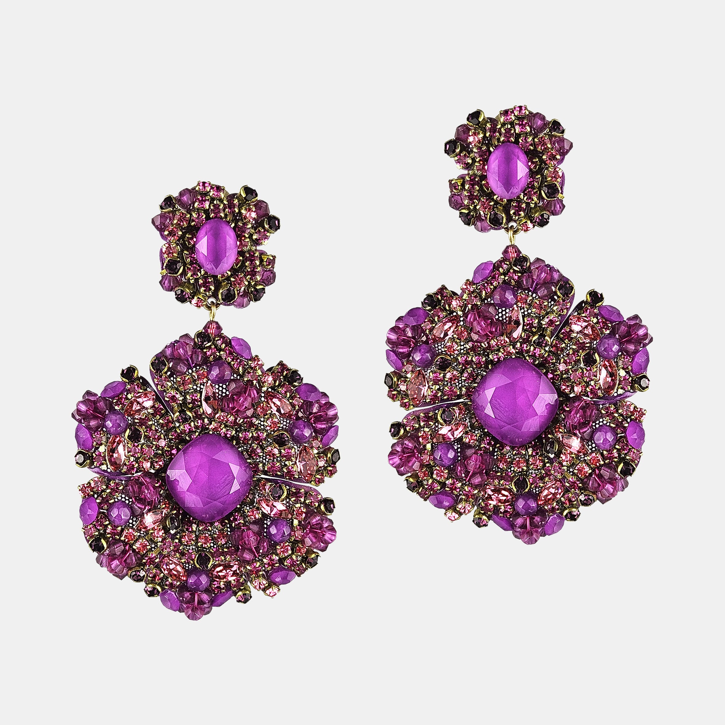 Magenta Swarovski Zinnia pendant