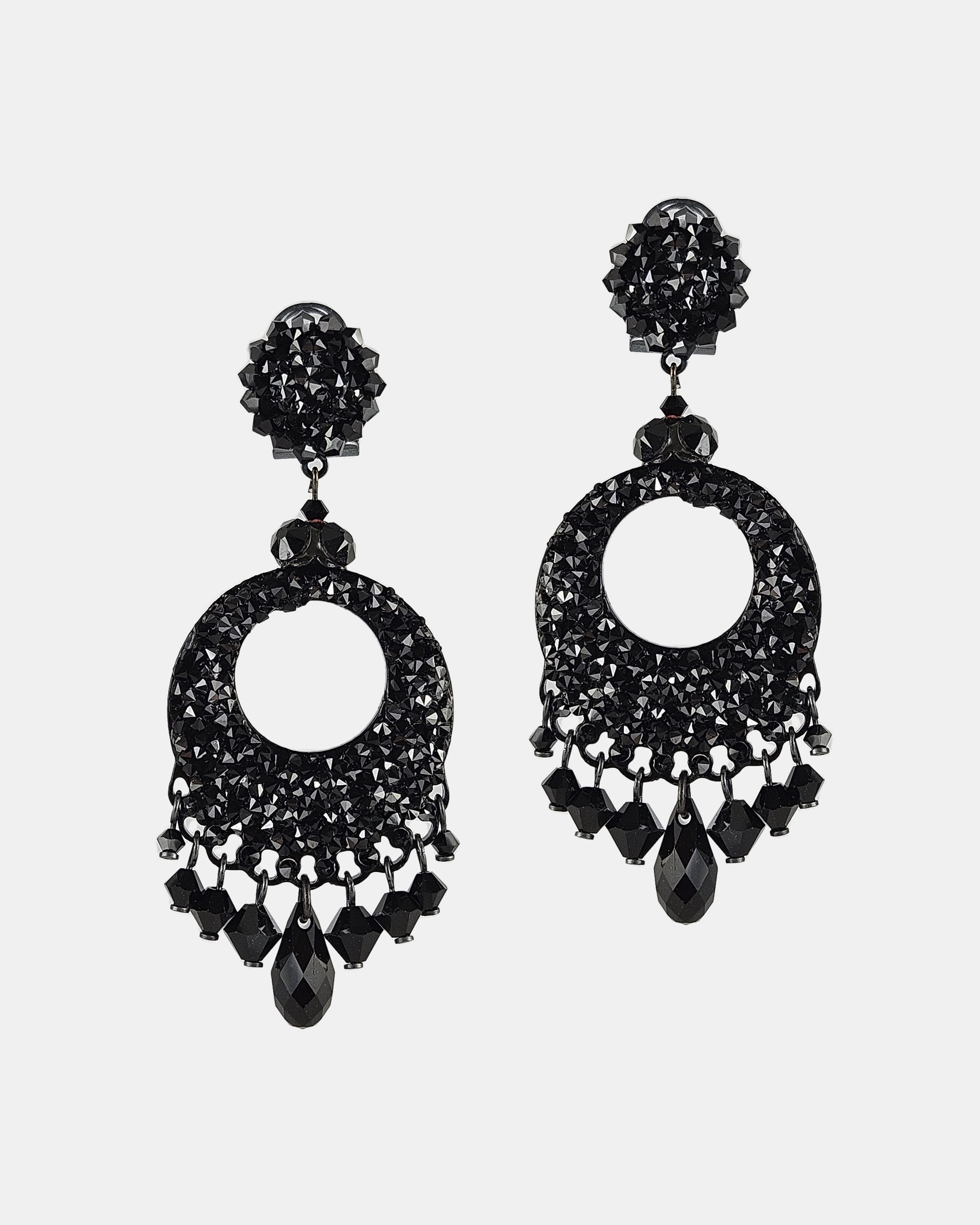 Black Swarovski Anel earring