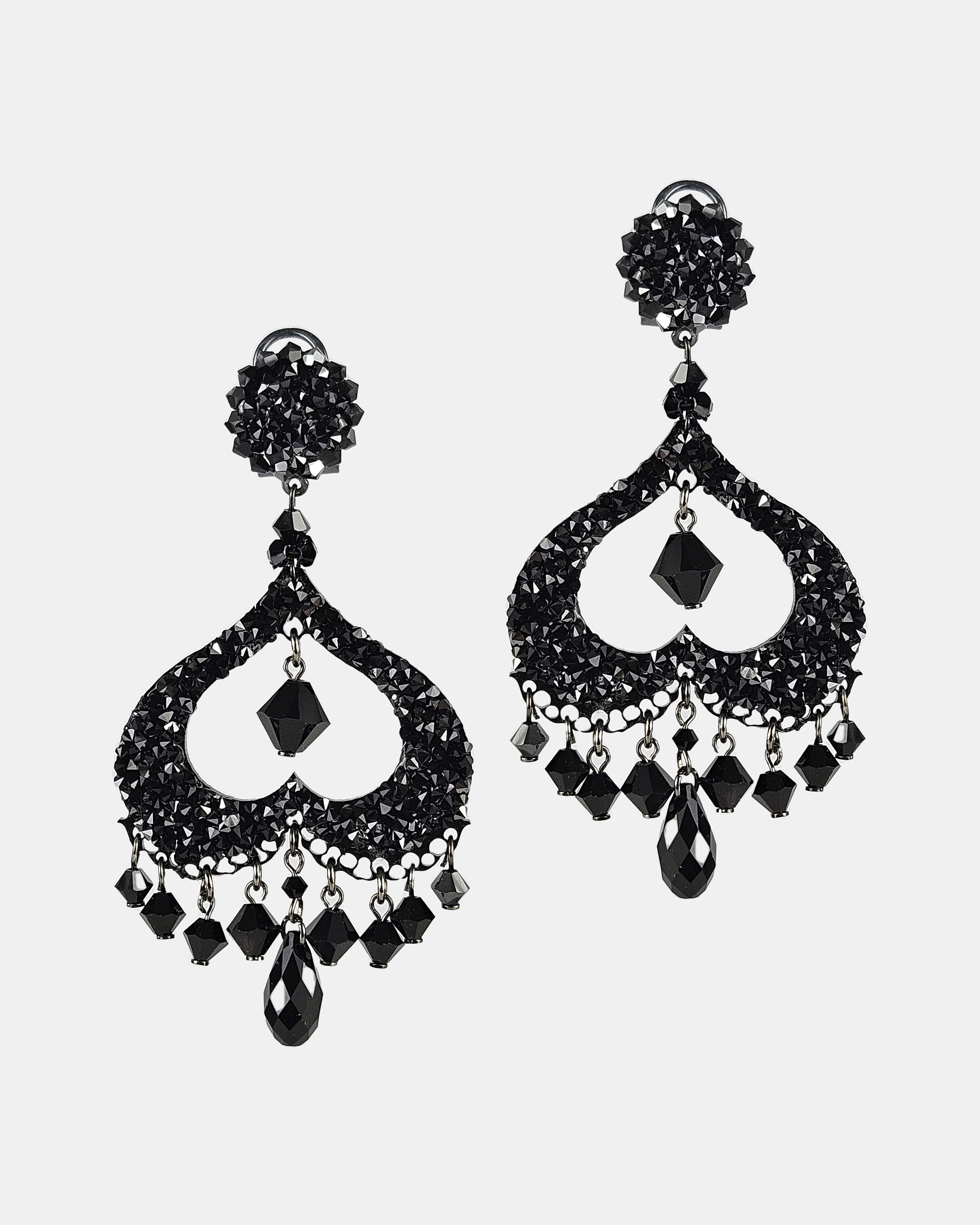 Black Swarovski Spades pendant