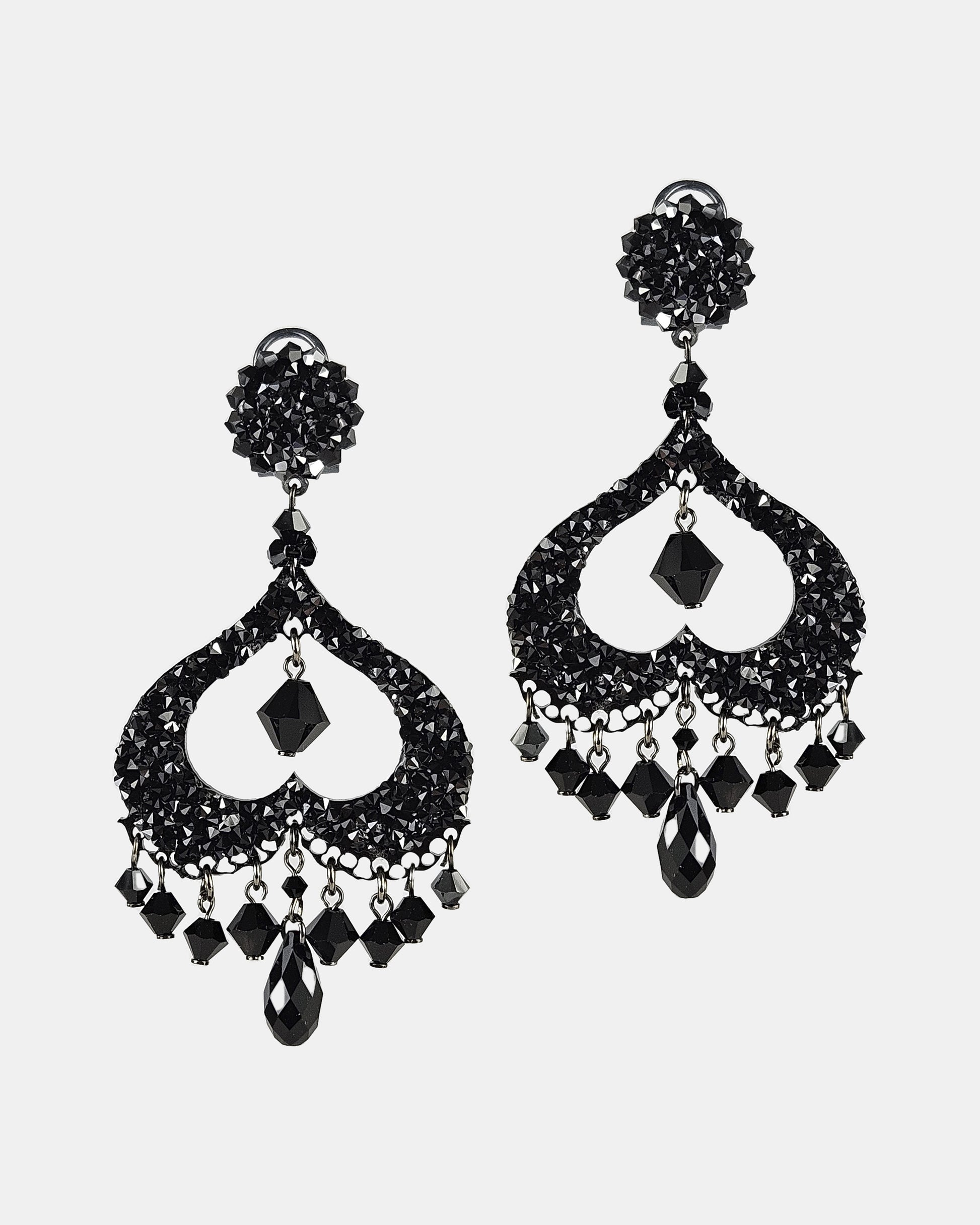 Black Swarovski Spades pendant