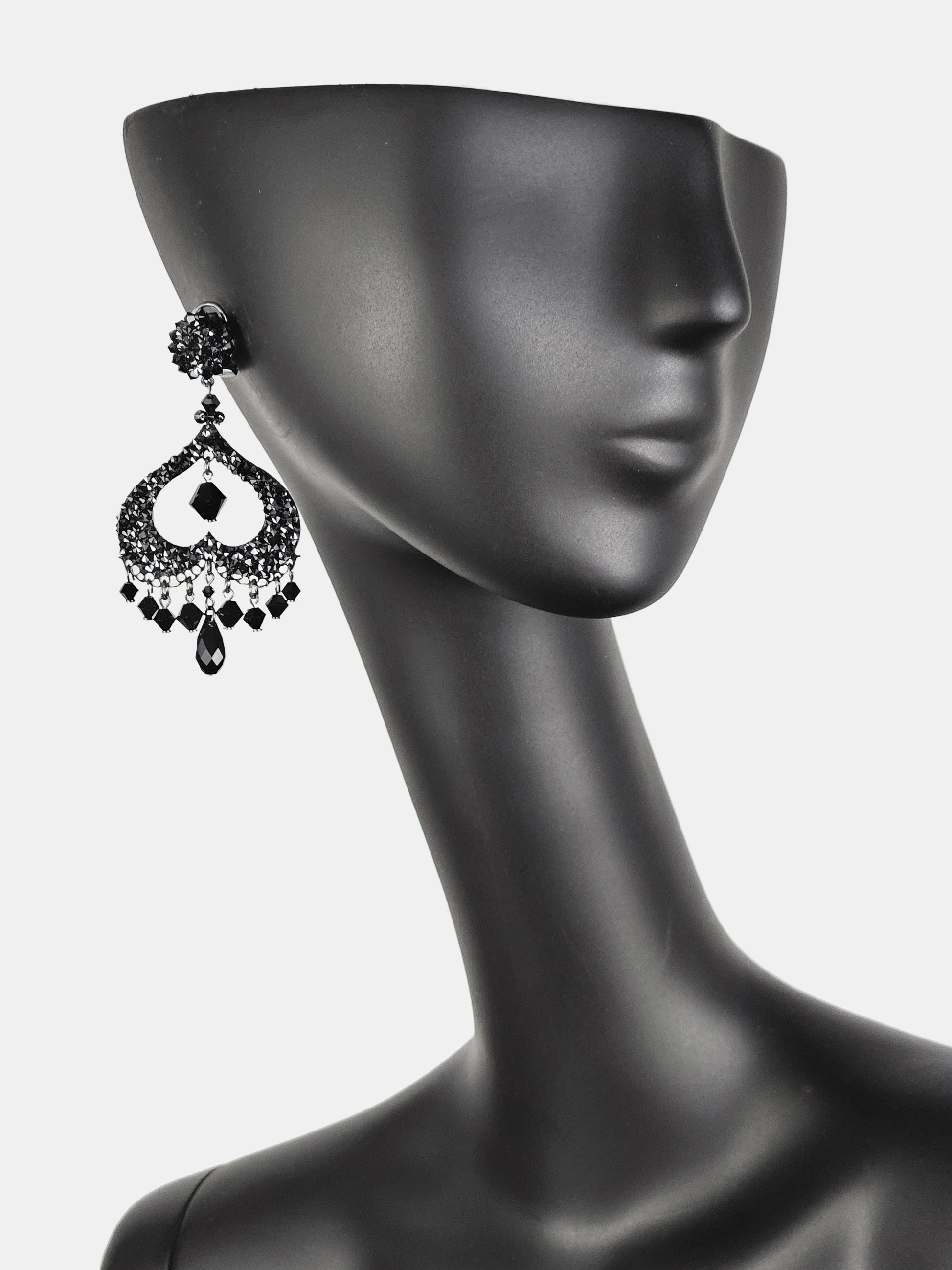 Black Swarovski Spades pendant