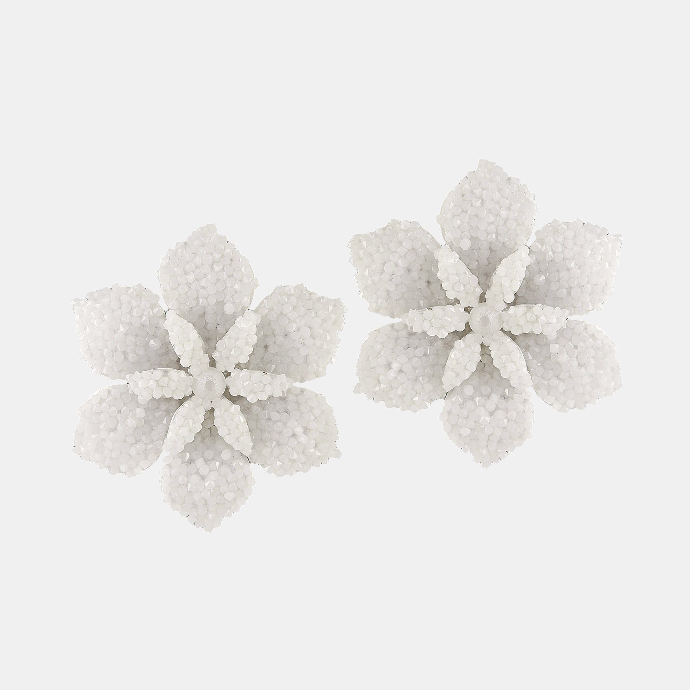 Pendientes swarovski flor blanca