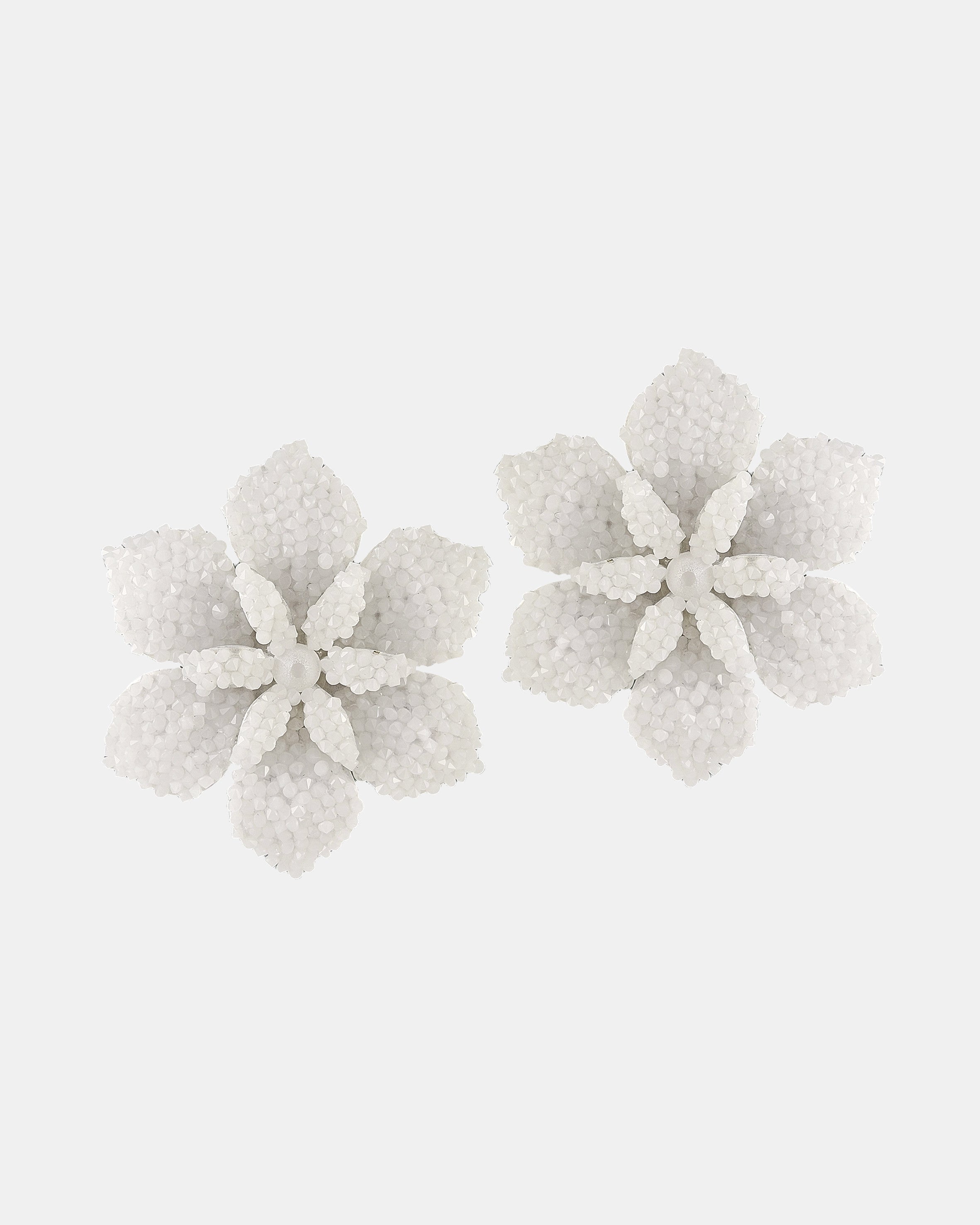 Pendientes swarovski flor blanca