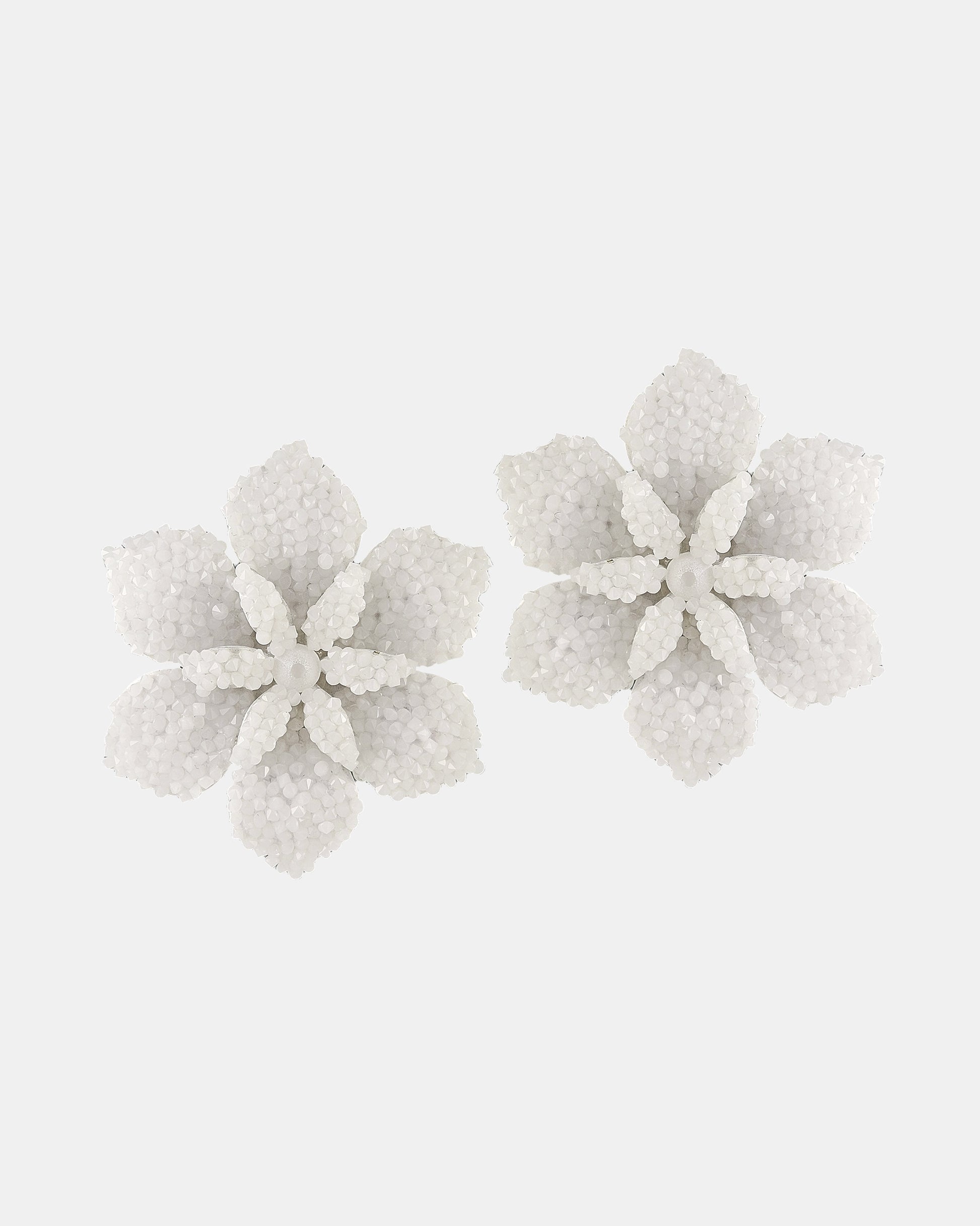 Pendientes swarovski flor blanca