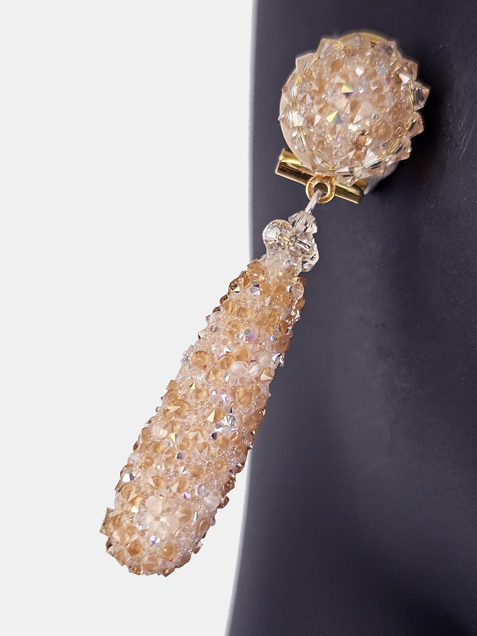 Pendientes Tubular swarovski nude