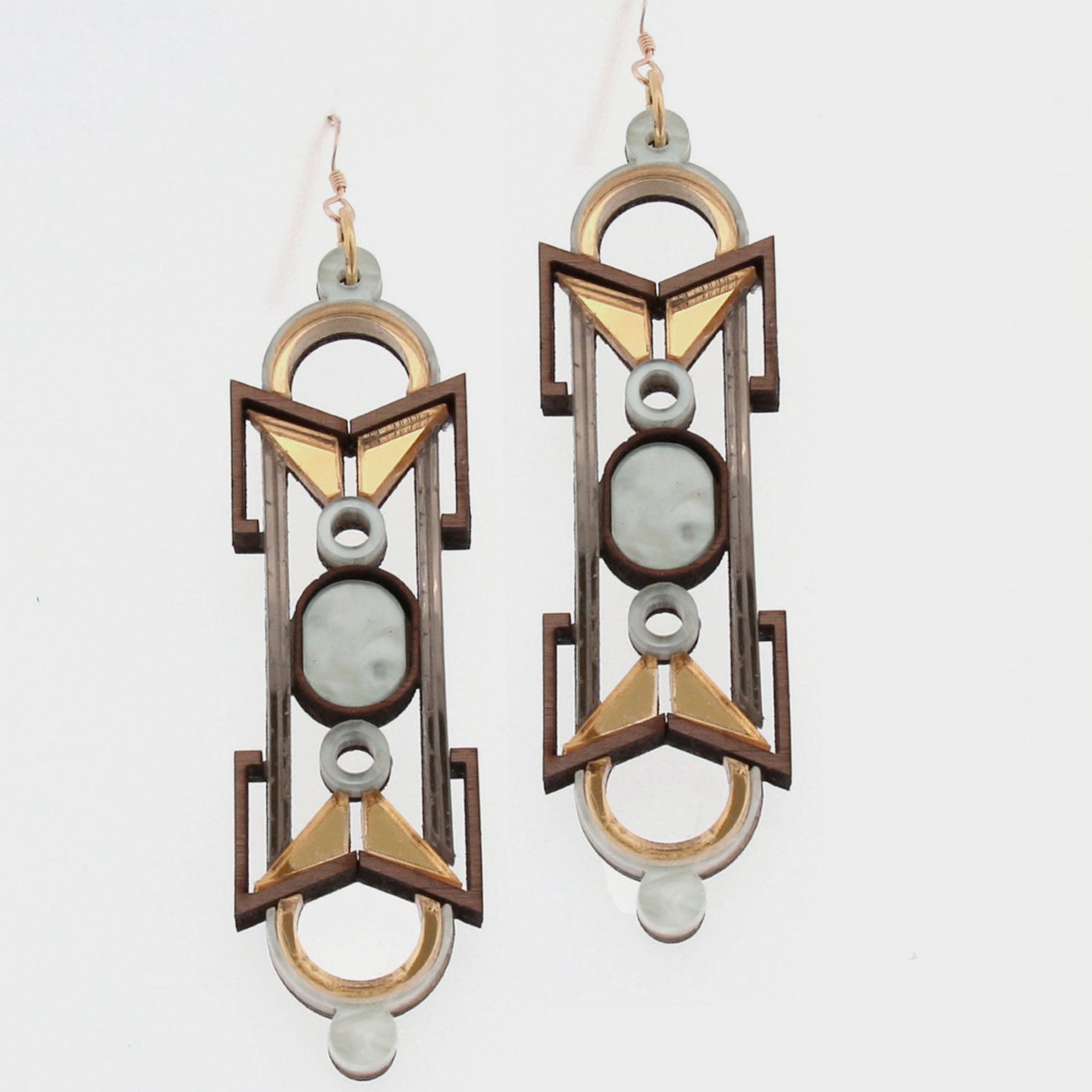 Pendientes Adelia plata y dorado