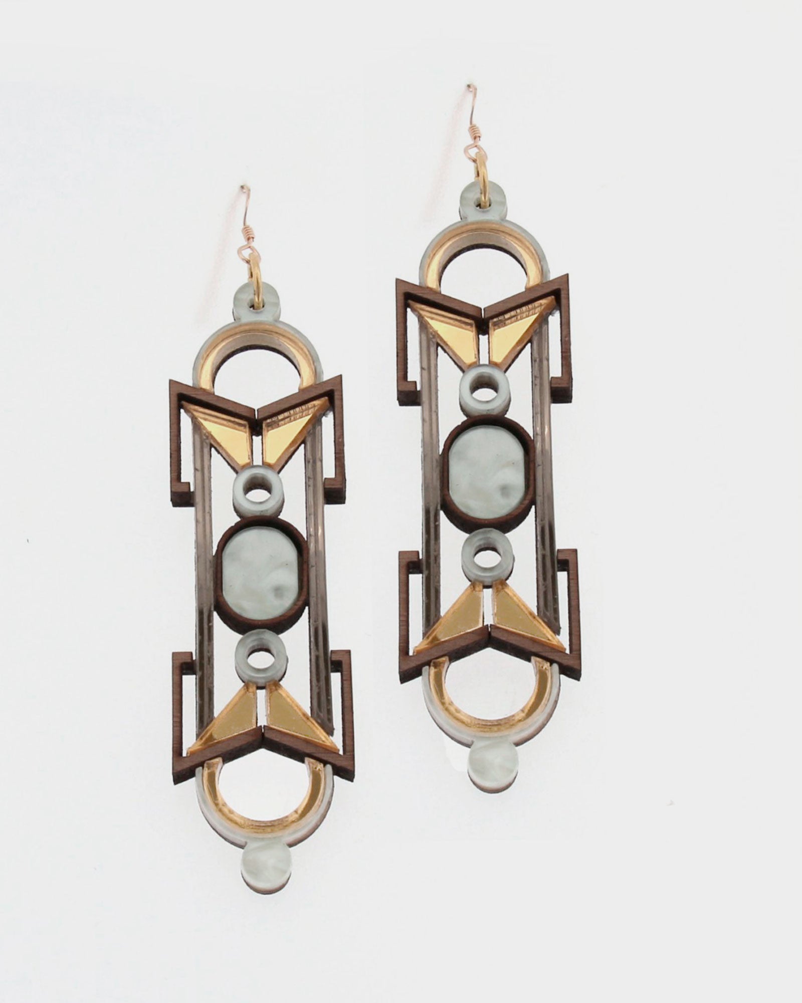 Pendientes Adelia plata y dorado