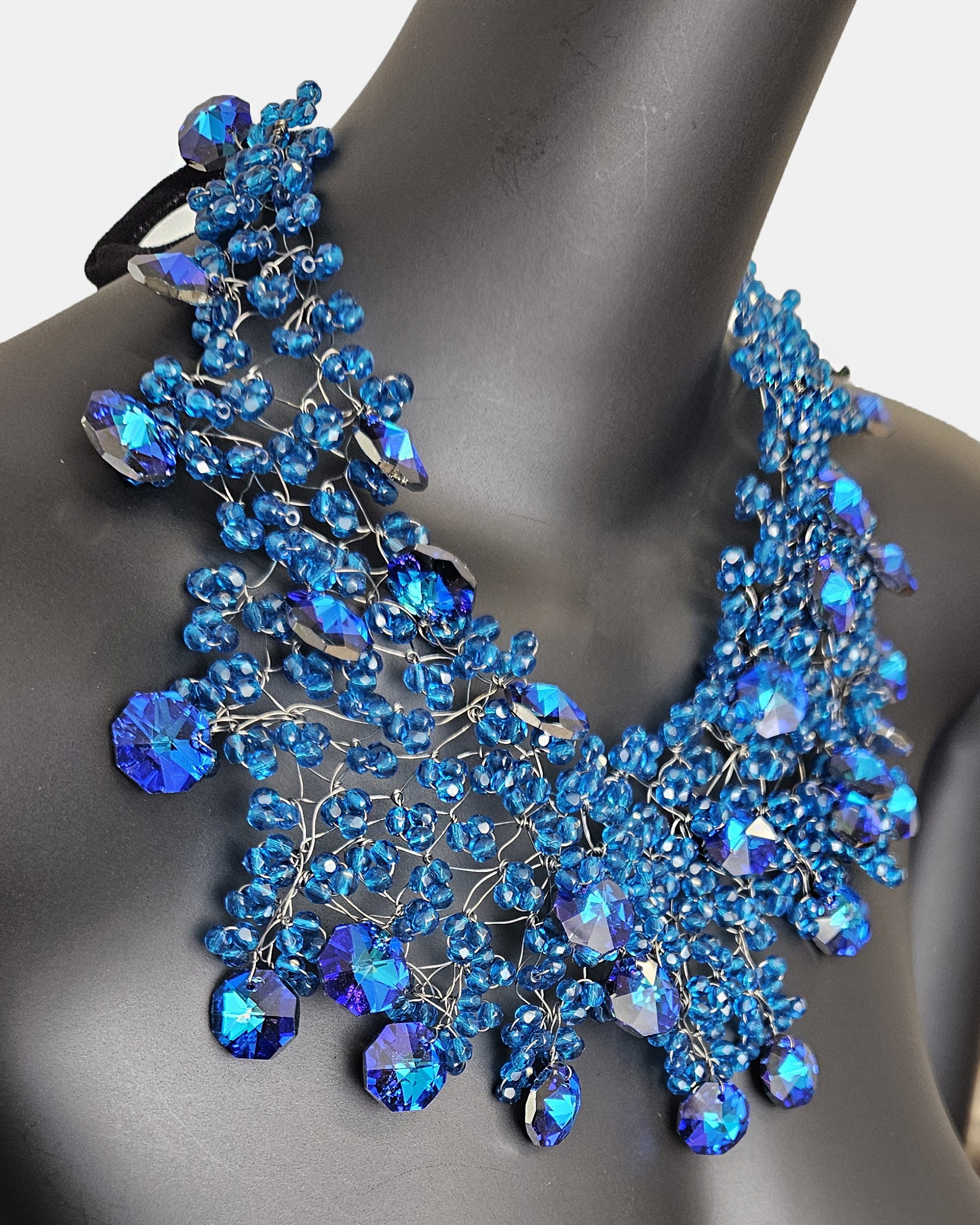 Collar Mirror cristal azul