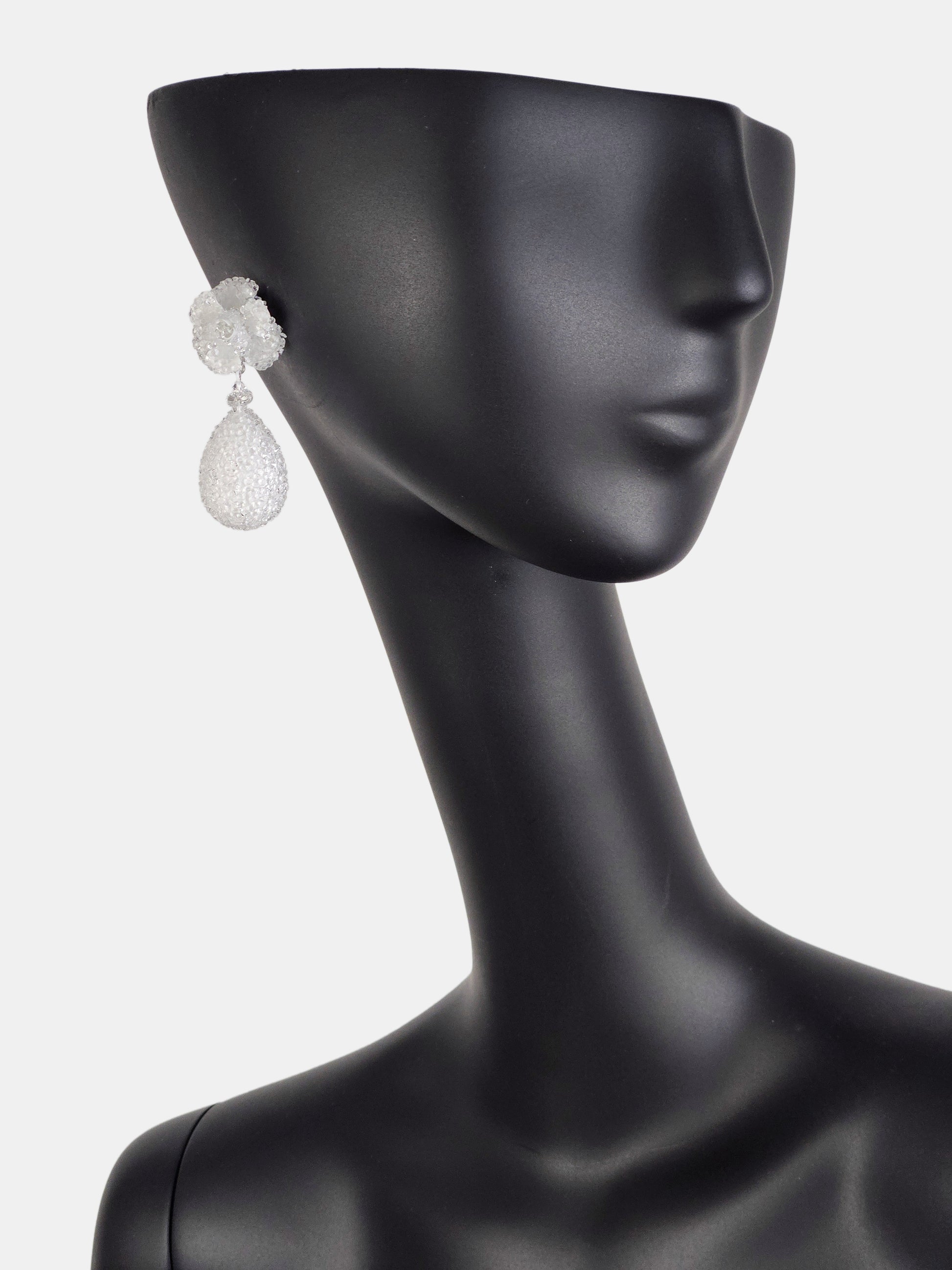 Swarovski crystal flower and teardrop pendant 