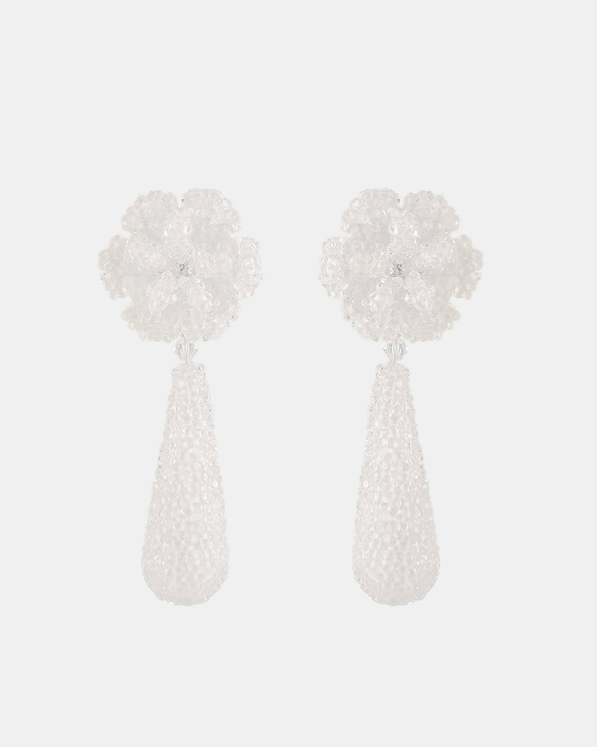 Swarovski Glacé flower and long teardrop pendant 