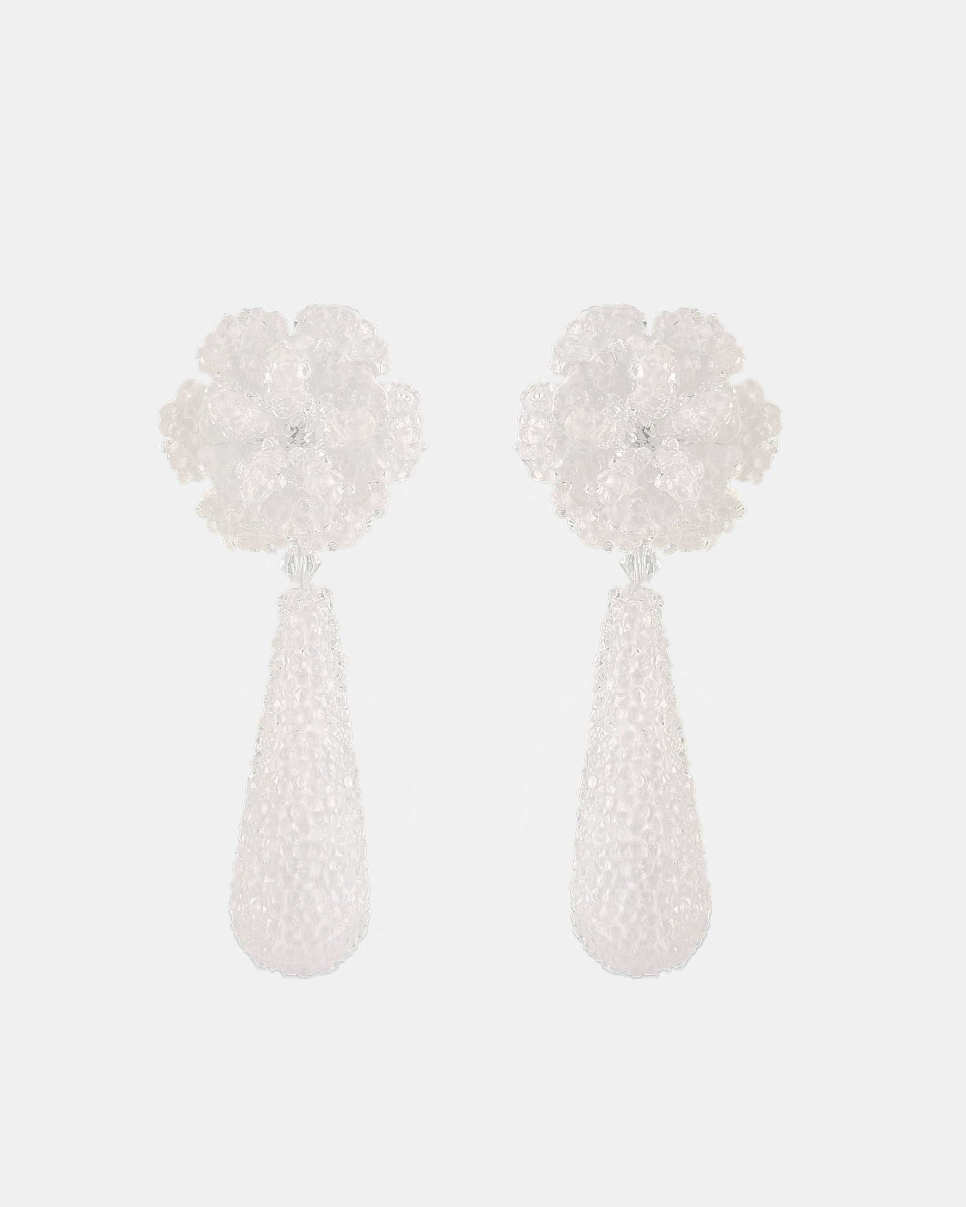 Swarovski Glacé flower and long teardrop pendant 