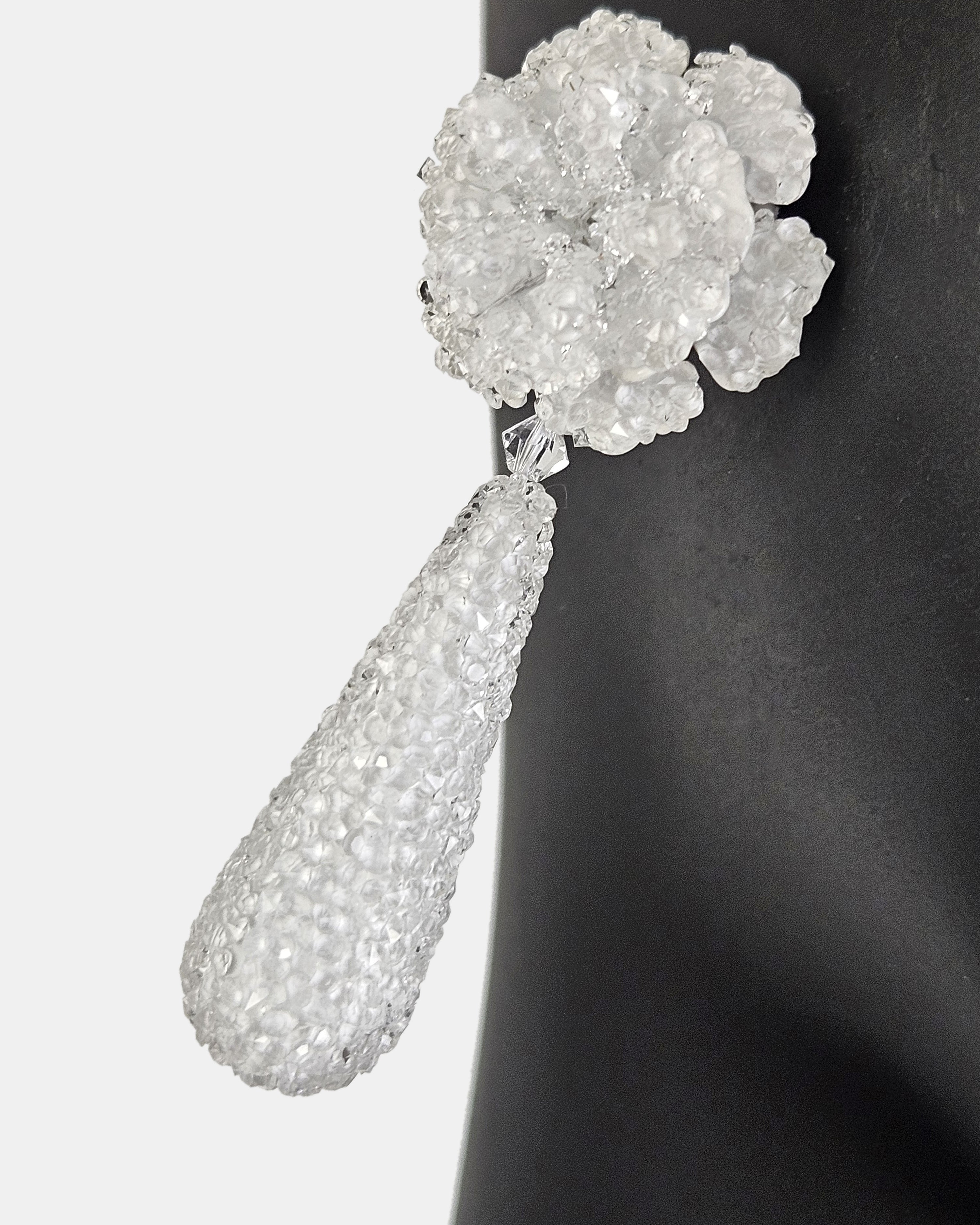 Swarovski Glacé flower and long teardrop pendant 