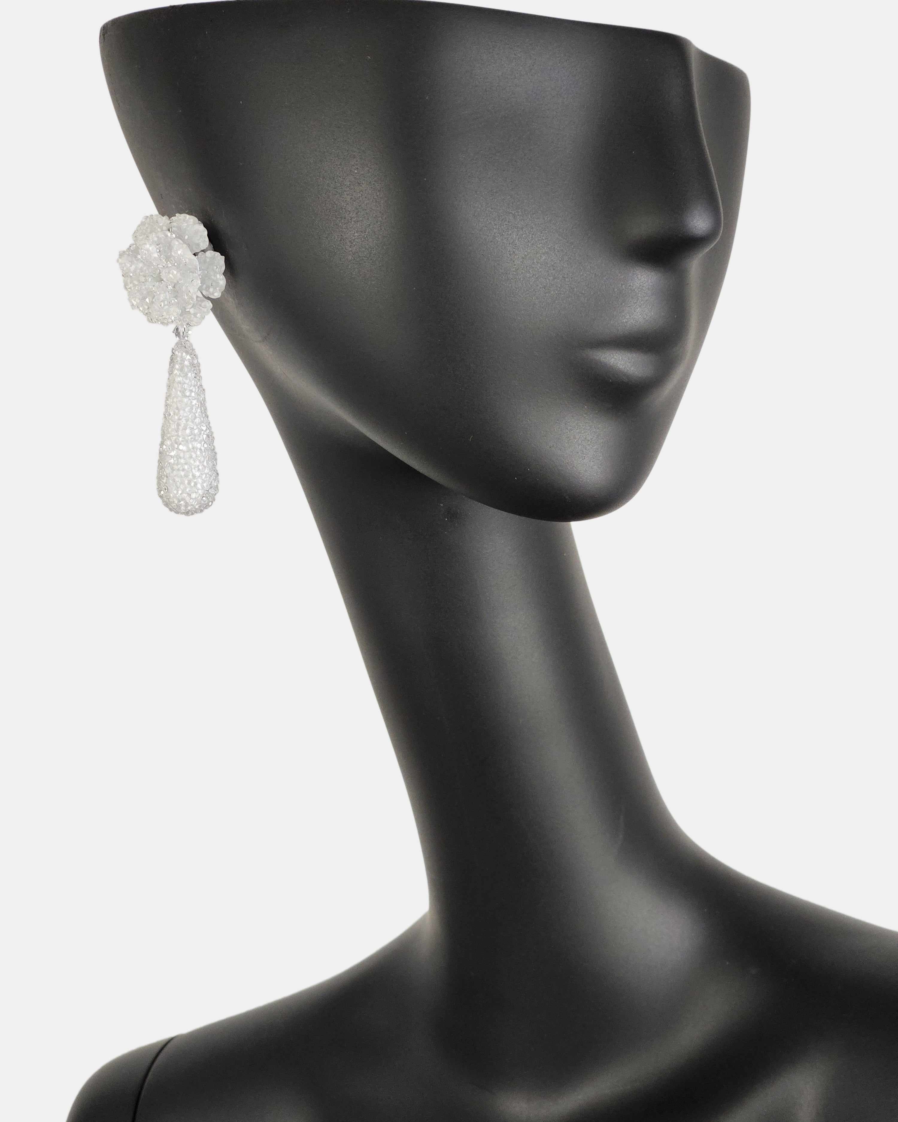 Pendentif Swarovski Glacé fleur et longue larme 