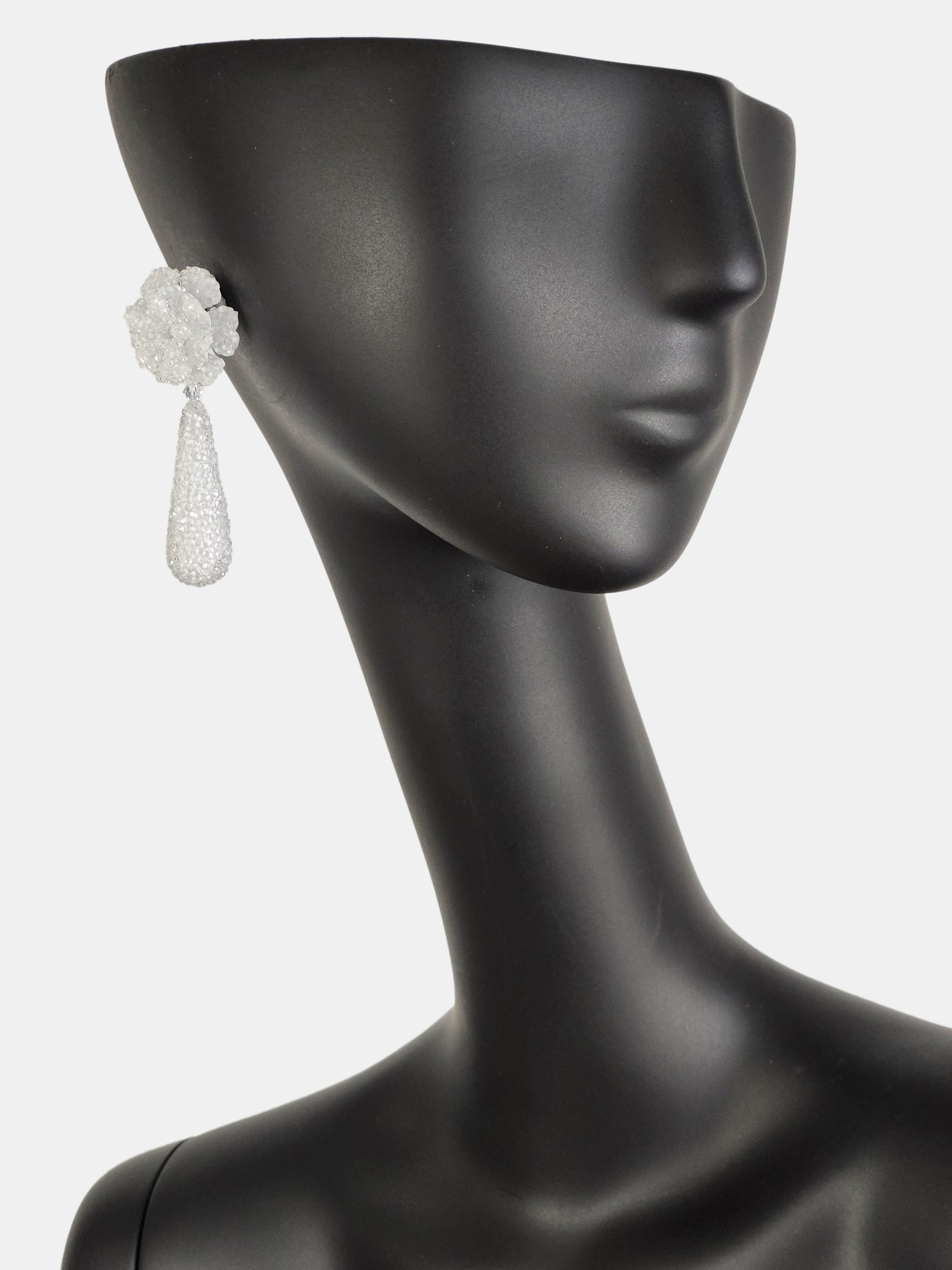 Swarovski Glacé flower and long teardrop pendant 