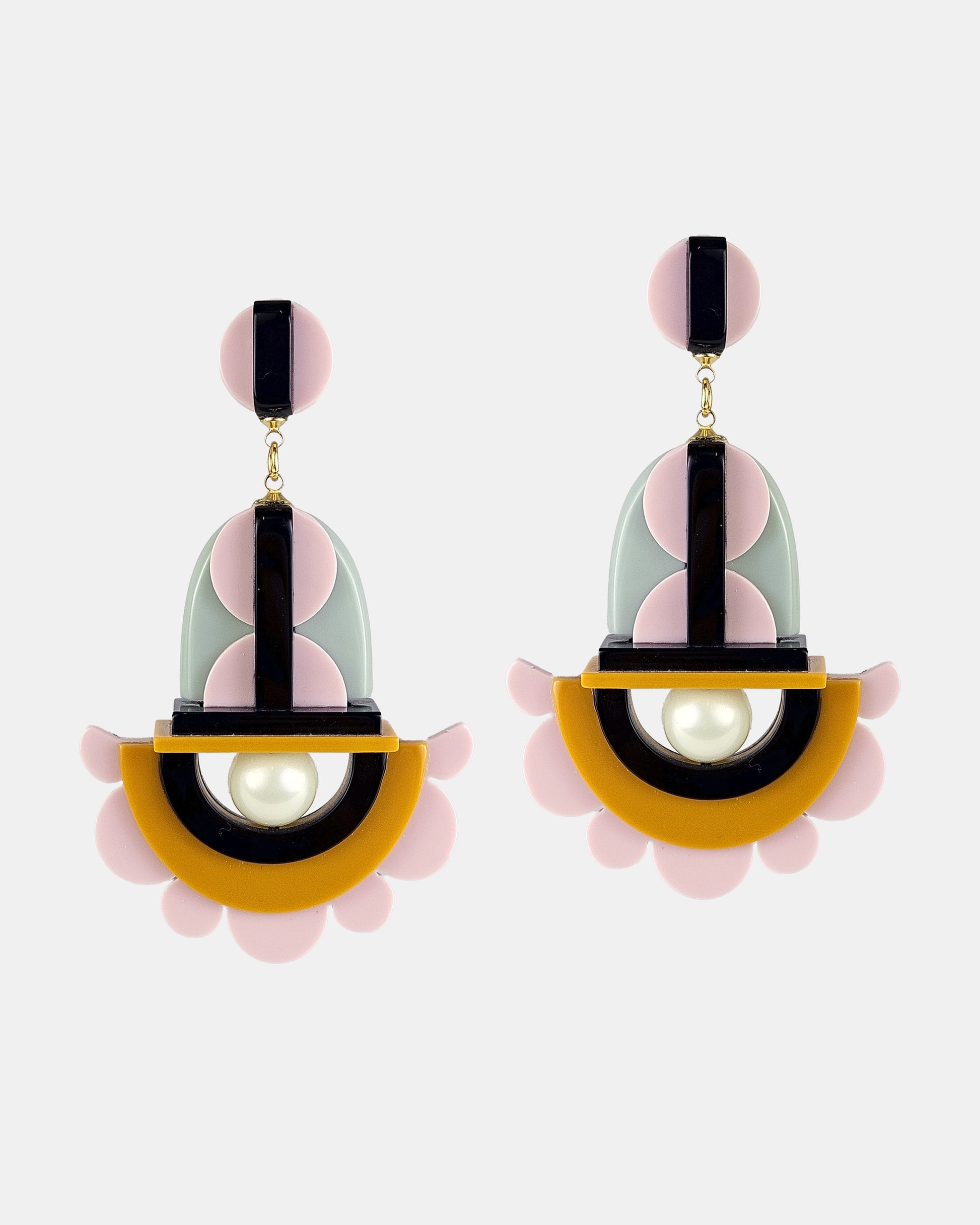 Pendiente Blonda rosa y amarillo