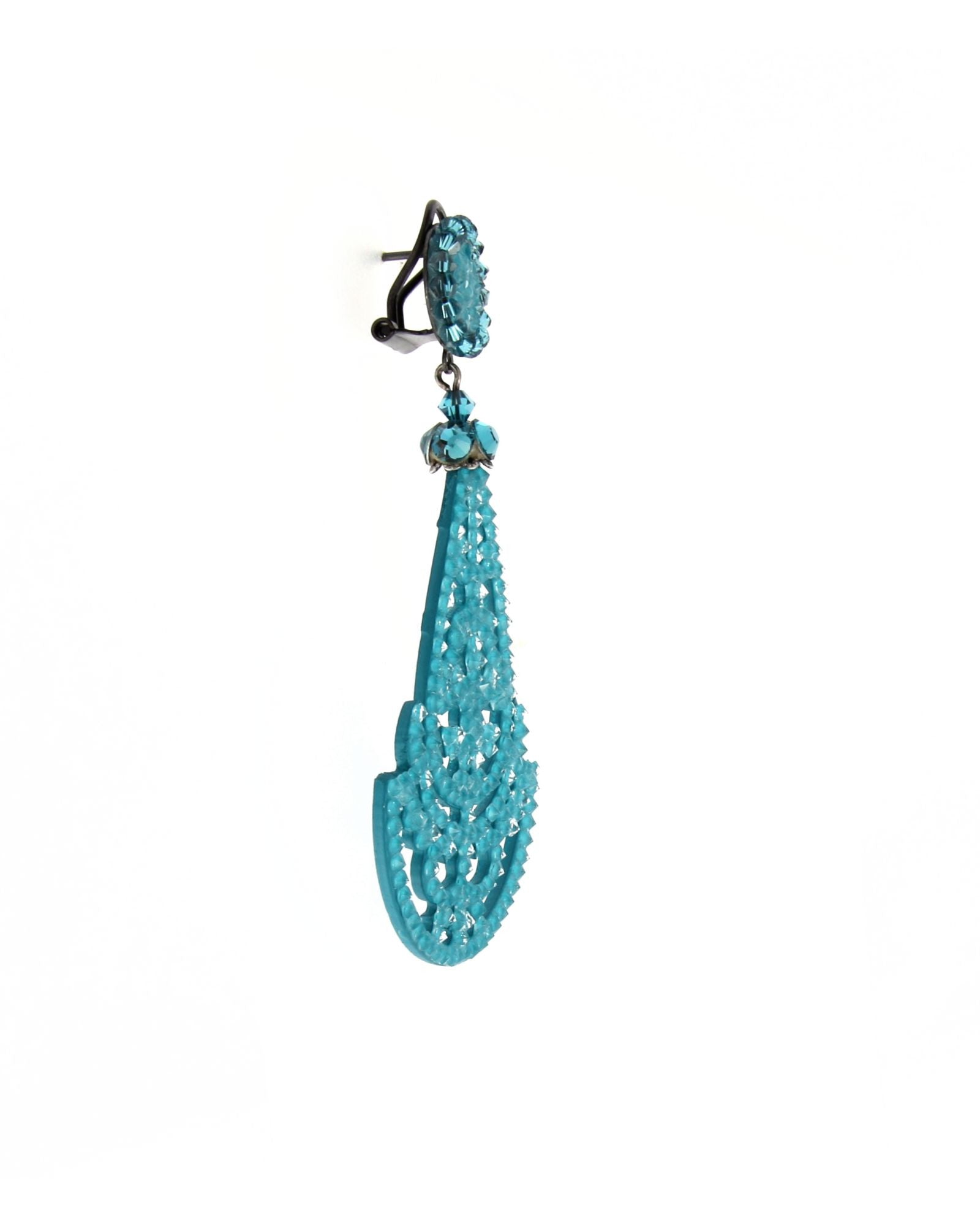 Boucles d'oreilles Dublos Swarovski bleu turquoise