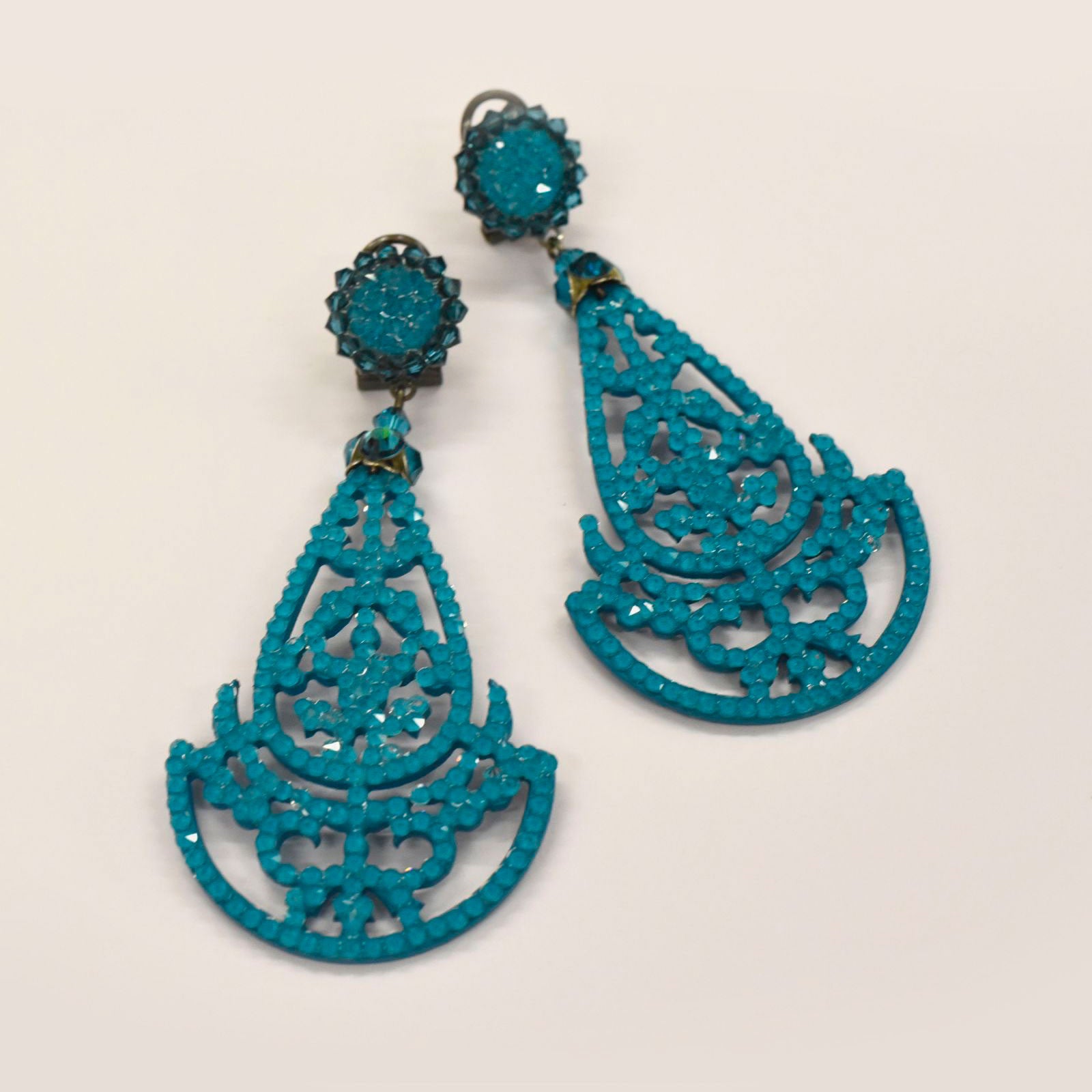 Boucles d'oreilles Dublos Swarovski bleu turquoise