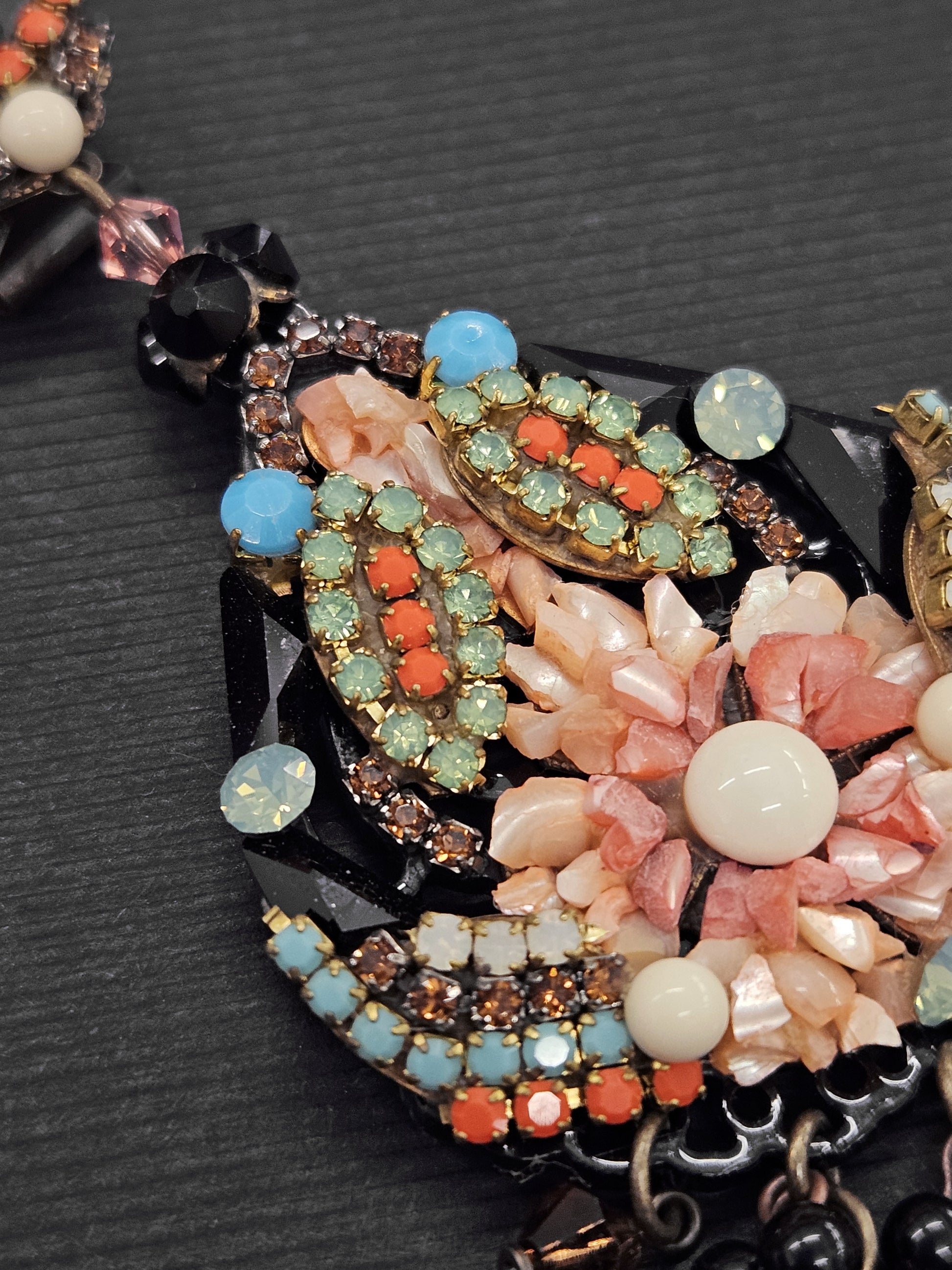 Pendientes Grace nácar y strass