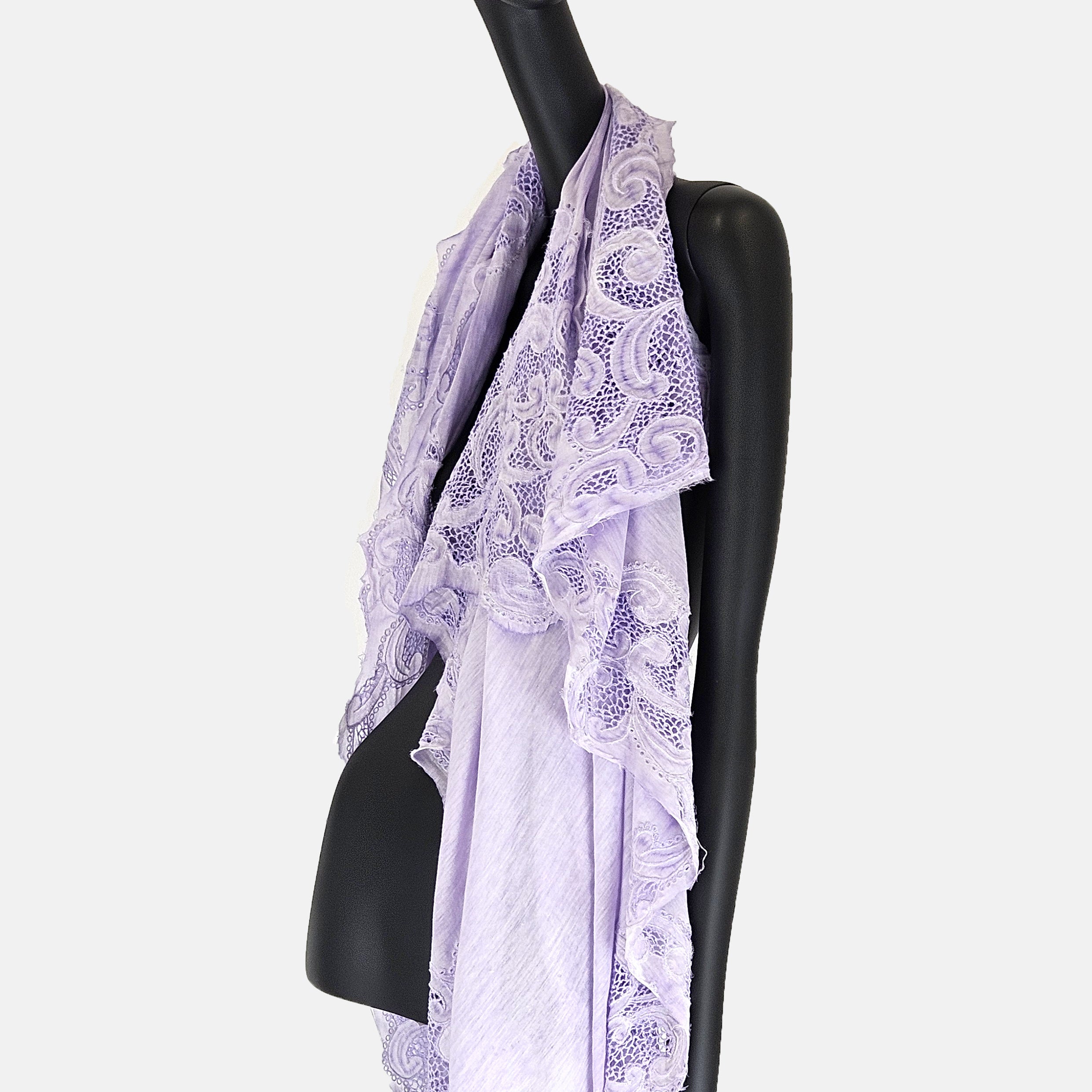 Pañuelo Scilly bordado malva