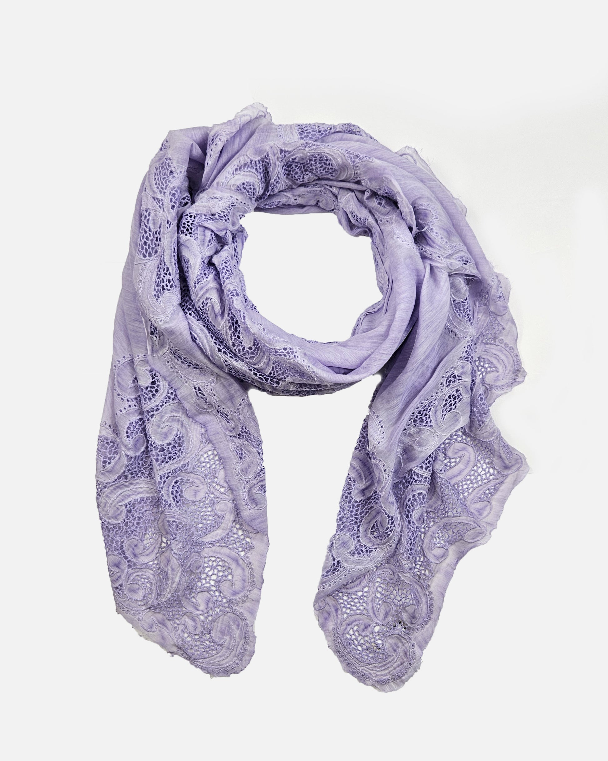 Pañuelo Scilly bordado malva