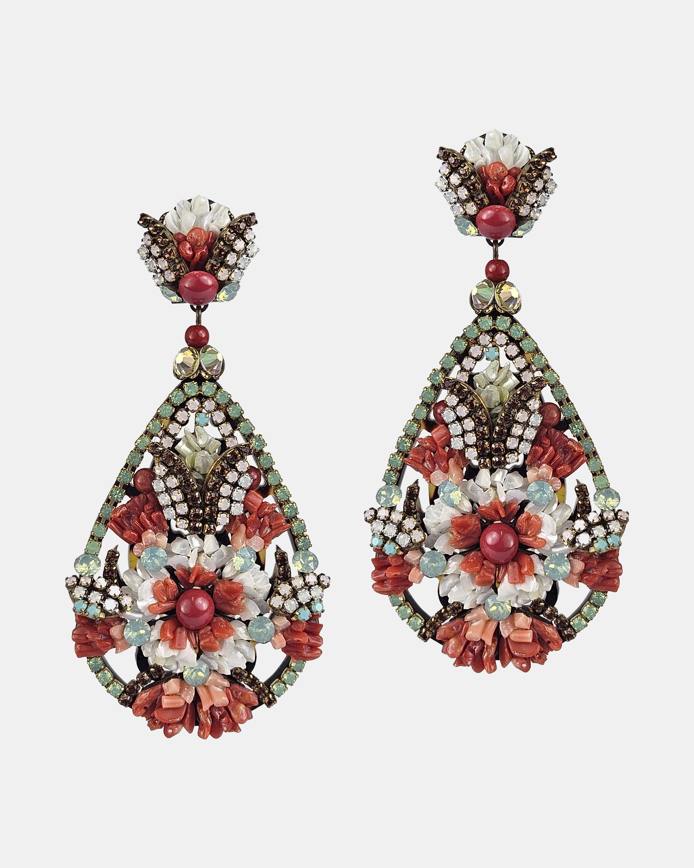 Pendientes Fuste medianos strass y nácar