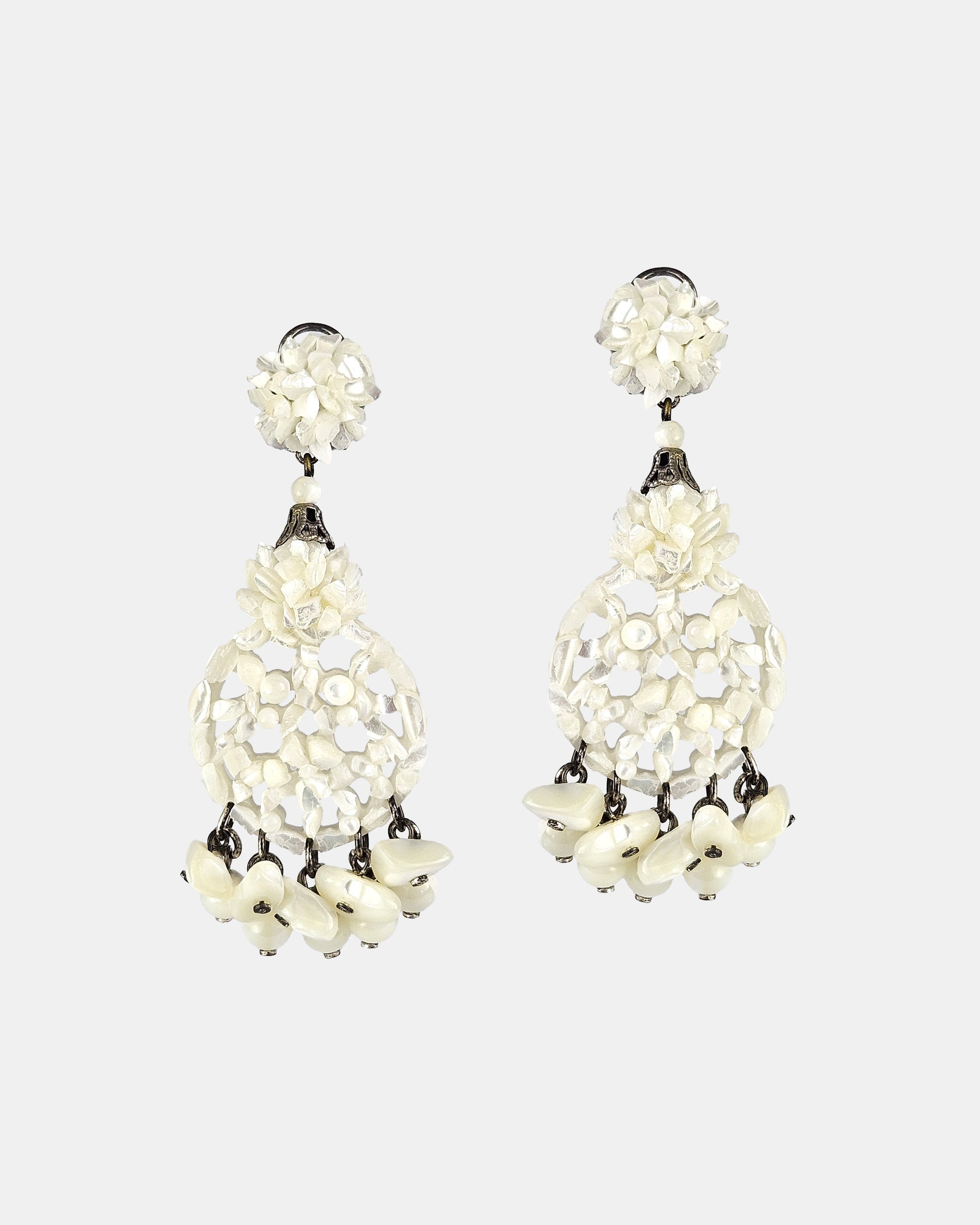 Pendientes medalla nácar