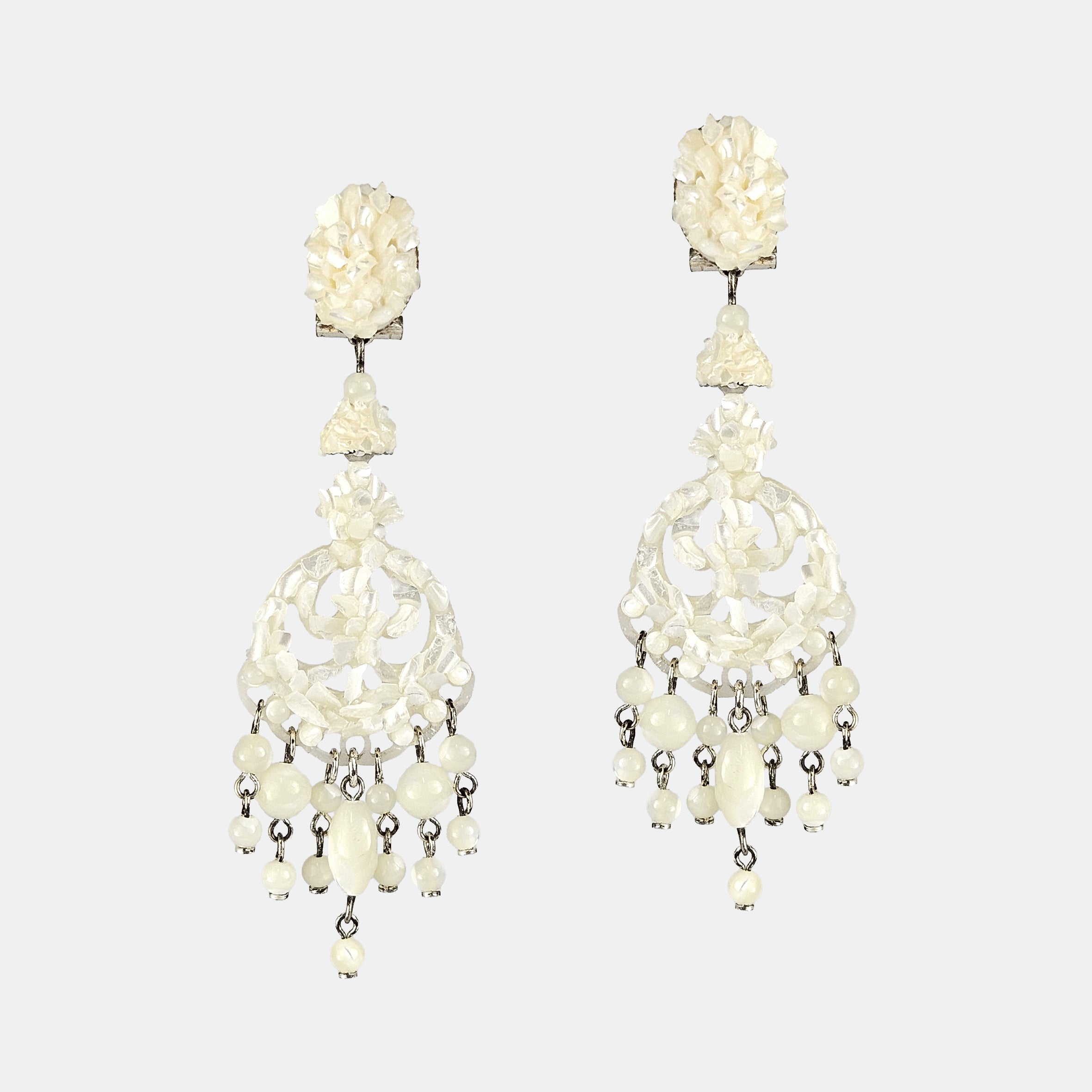 Pendientes medalla pequeña nácar