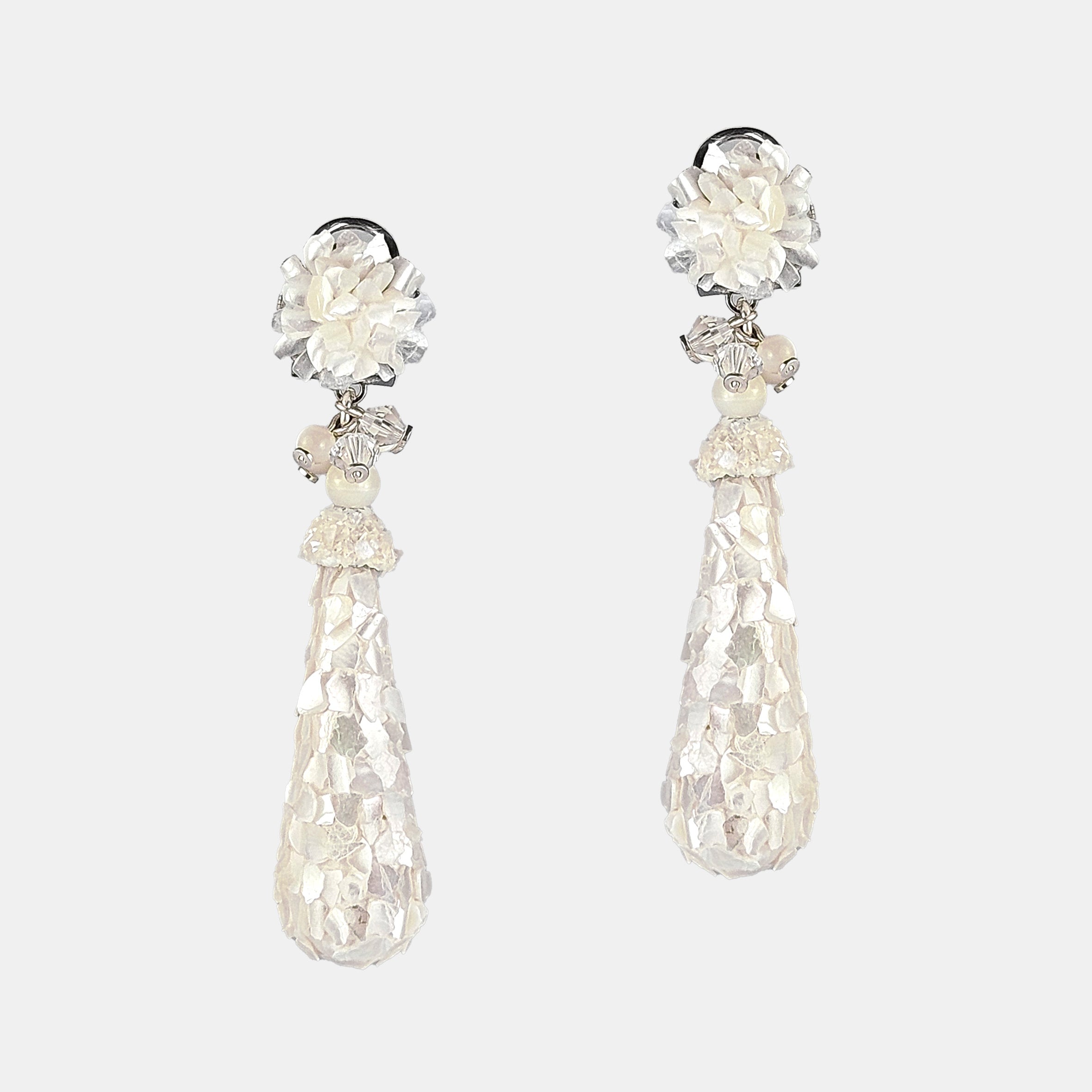 Pendientes lágrima y flor nácar